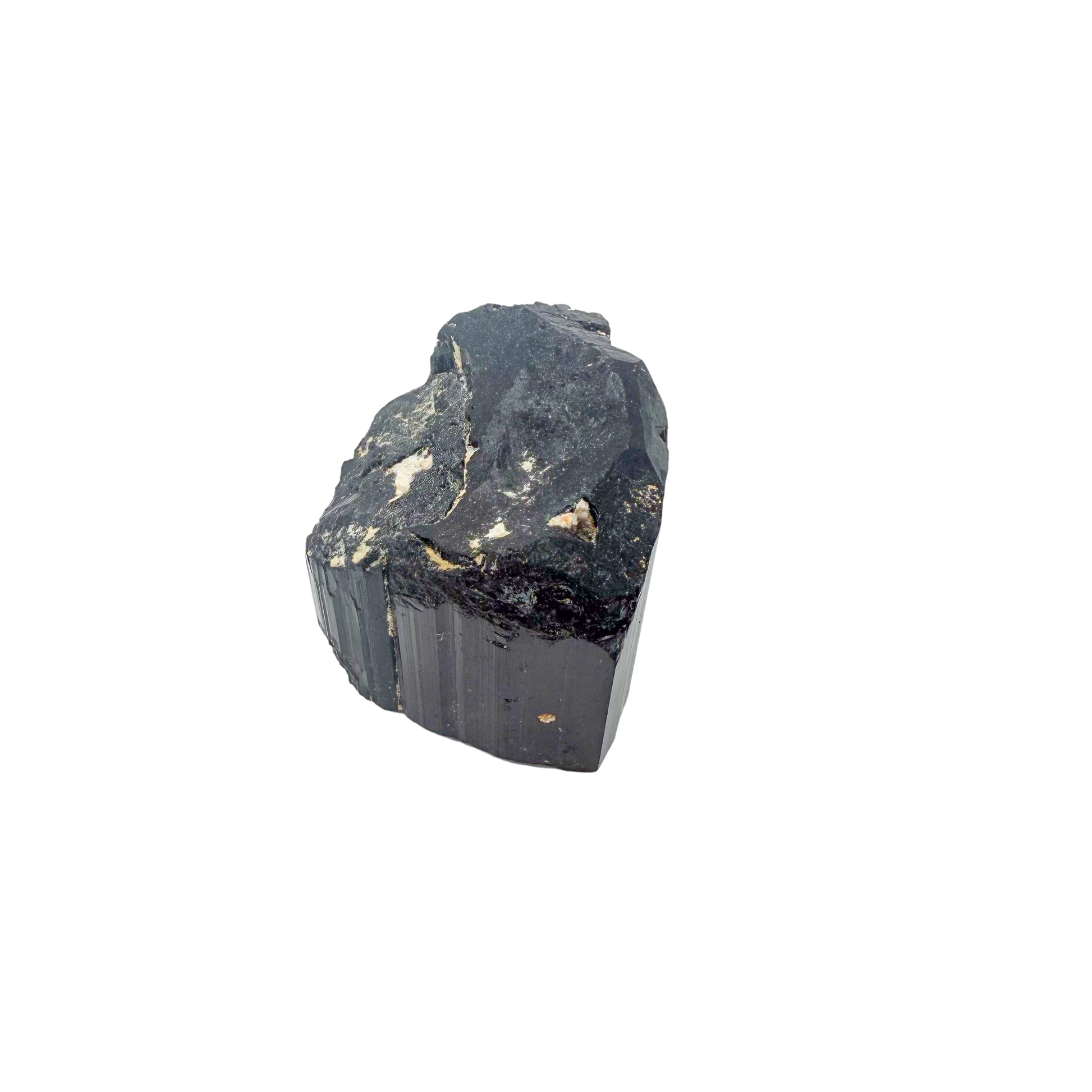 Raw black tourmaline specimen from Madagascar, alternate view