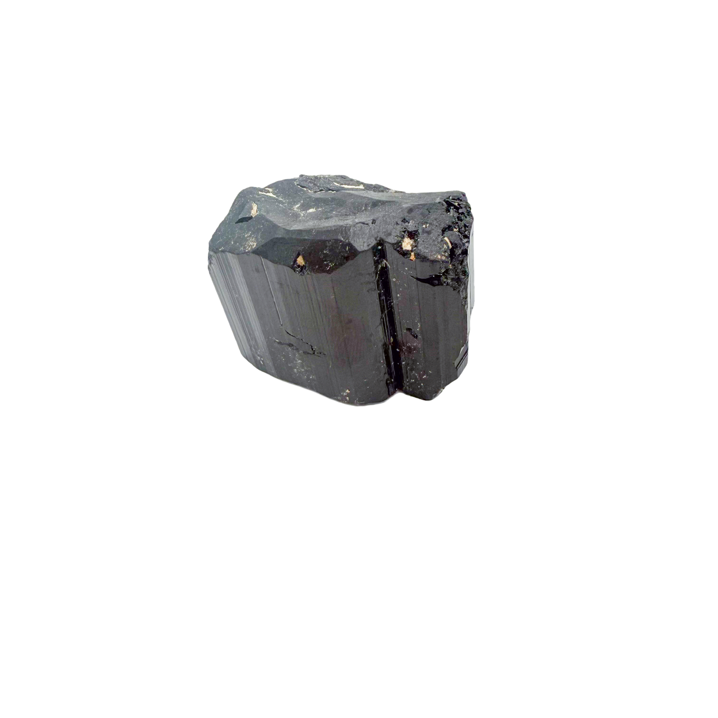 Raw black tourmaline specimen from Madagascar, alternate view