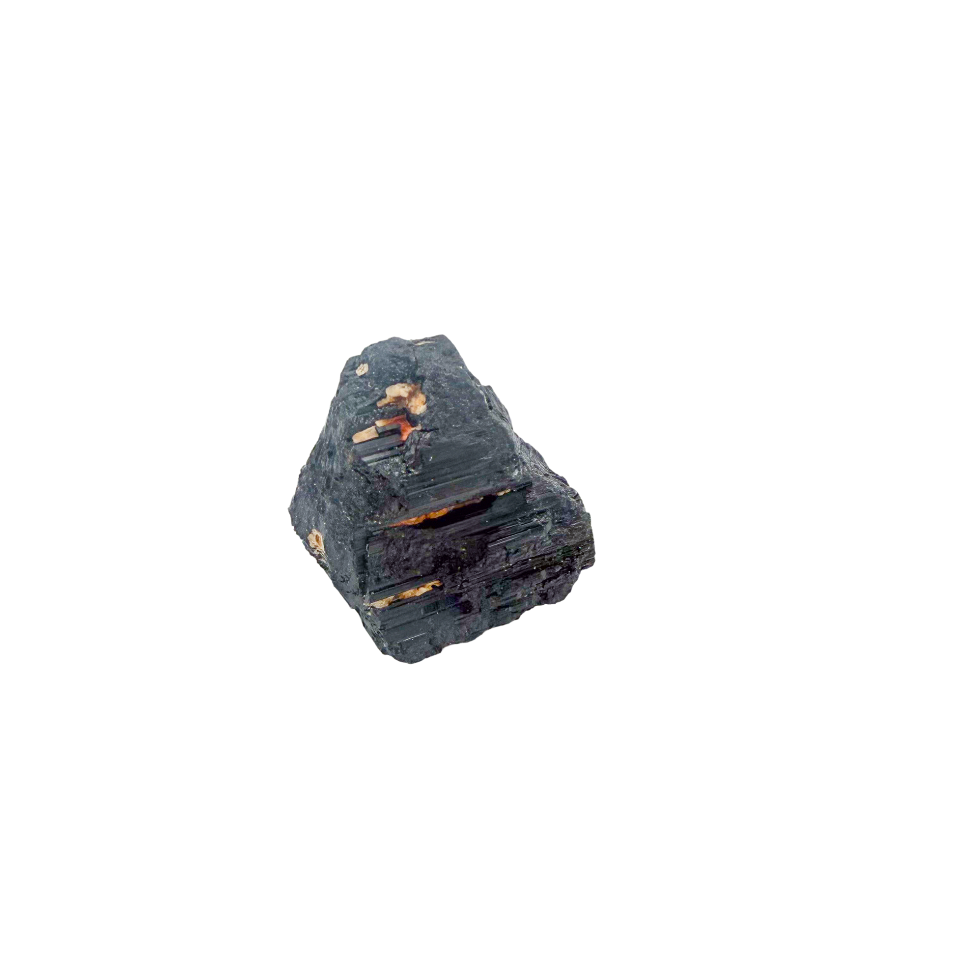 Raw black tourmaline specimen from Madagascar, alternate view
