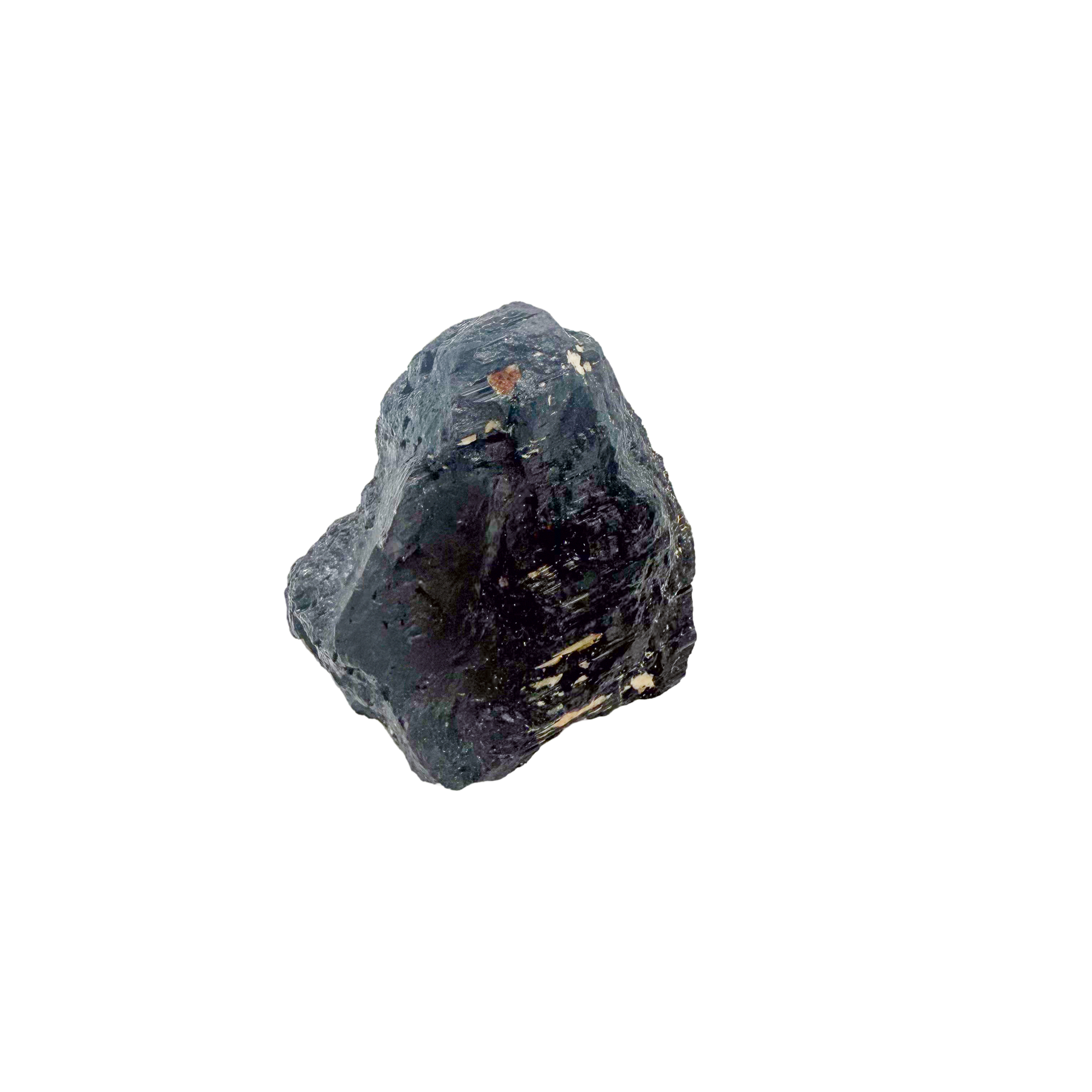 Raw black tourmaline specimen from Madagascar, AAA schorl crystal with vertical striations