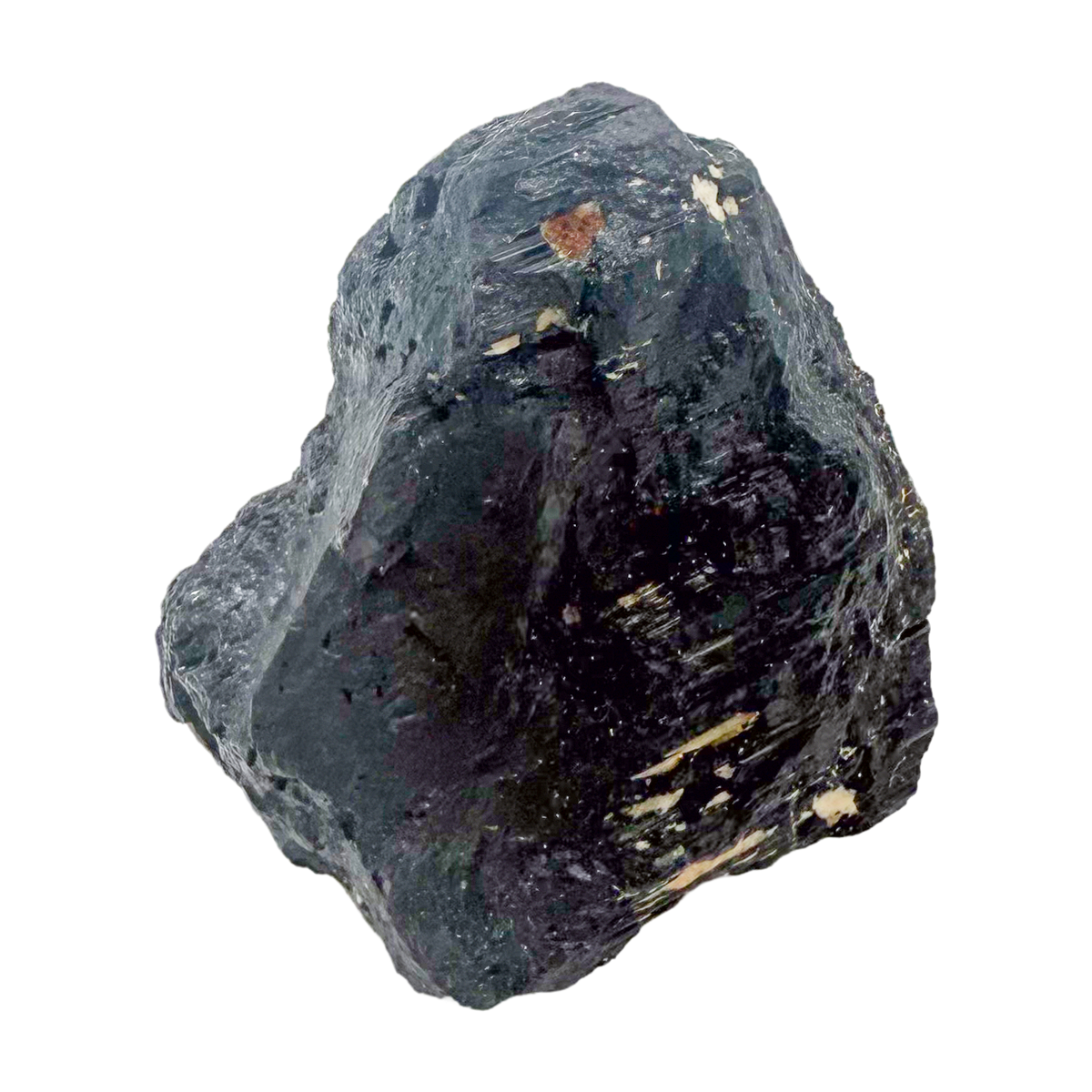 Raw black tourmaline specimen from Madagascar, AAA schorl crystal with vertical striations