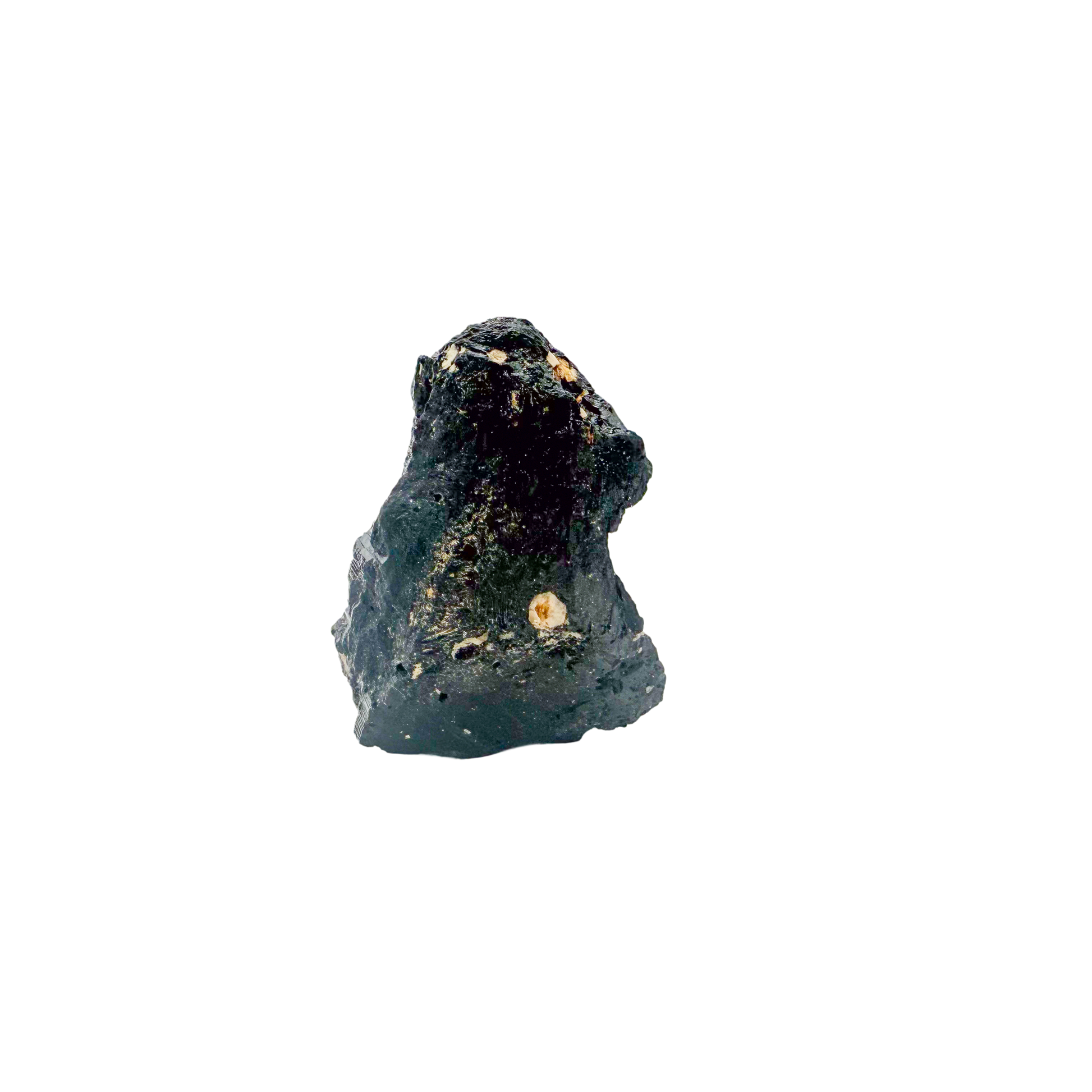 Raw black tourmaline specimen from Madagascar, alternate view