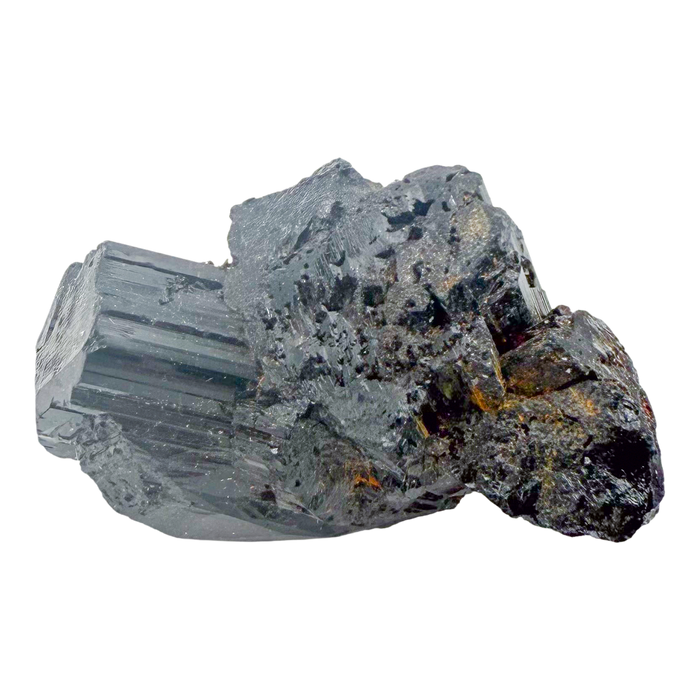 Raw black tourmaline specimen from Madagascar, alternate view