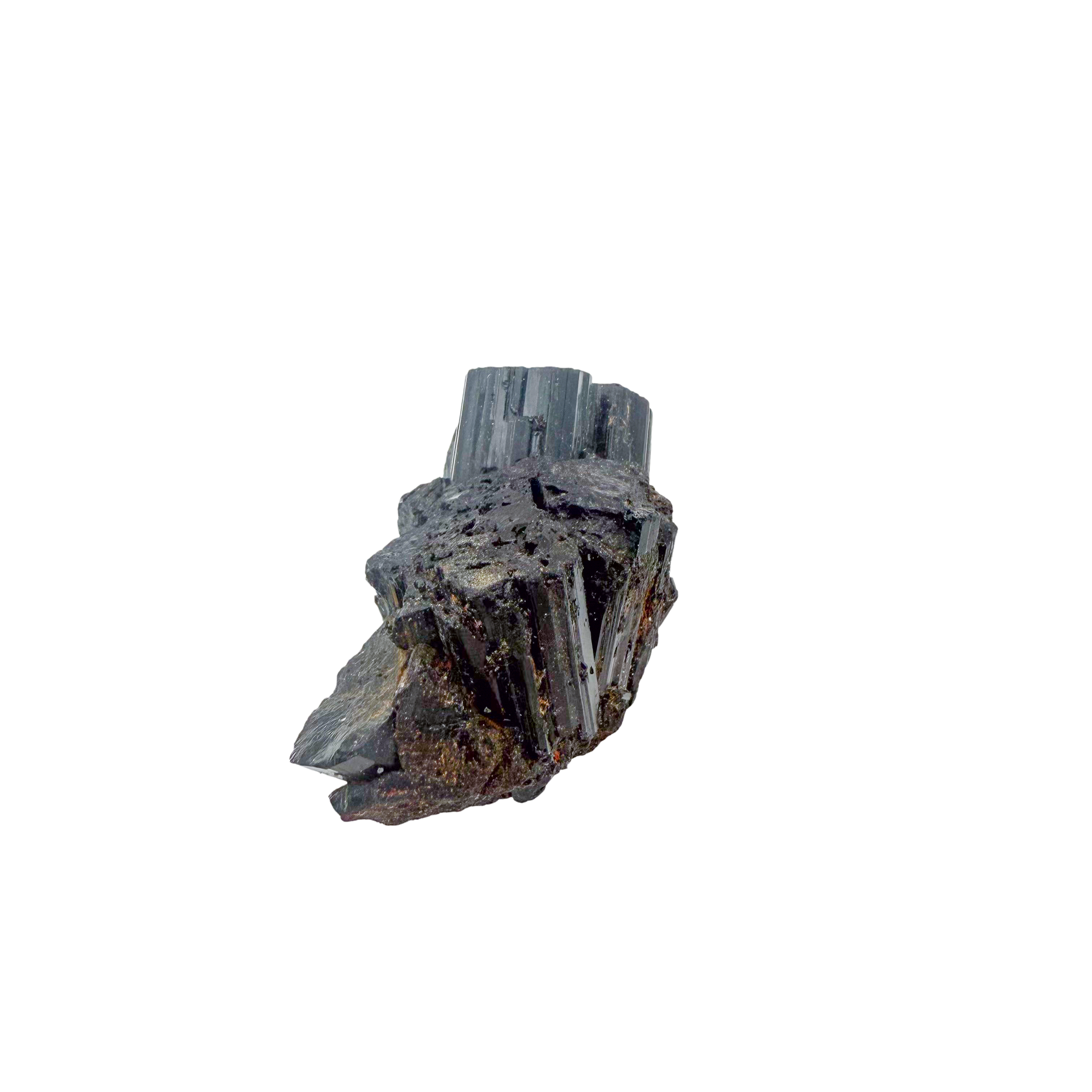 Raw black tourmaline specimen from Madagascar, AAA schorl crystal with vertical striations