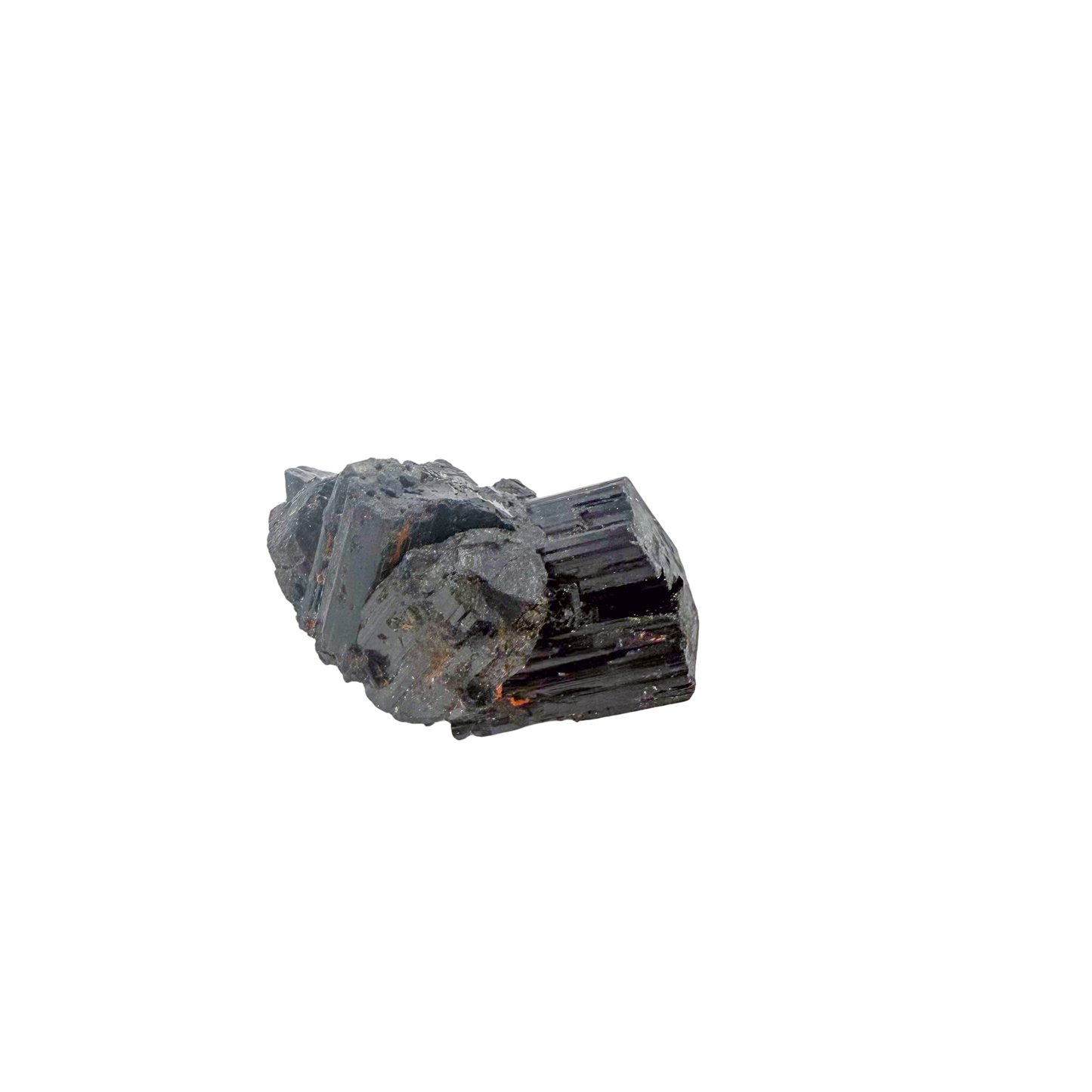 Raw black tourmaline specimen from Madagascar, alternate view
