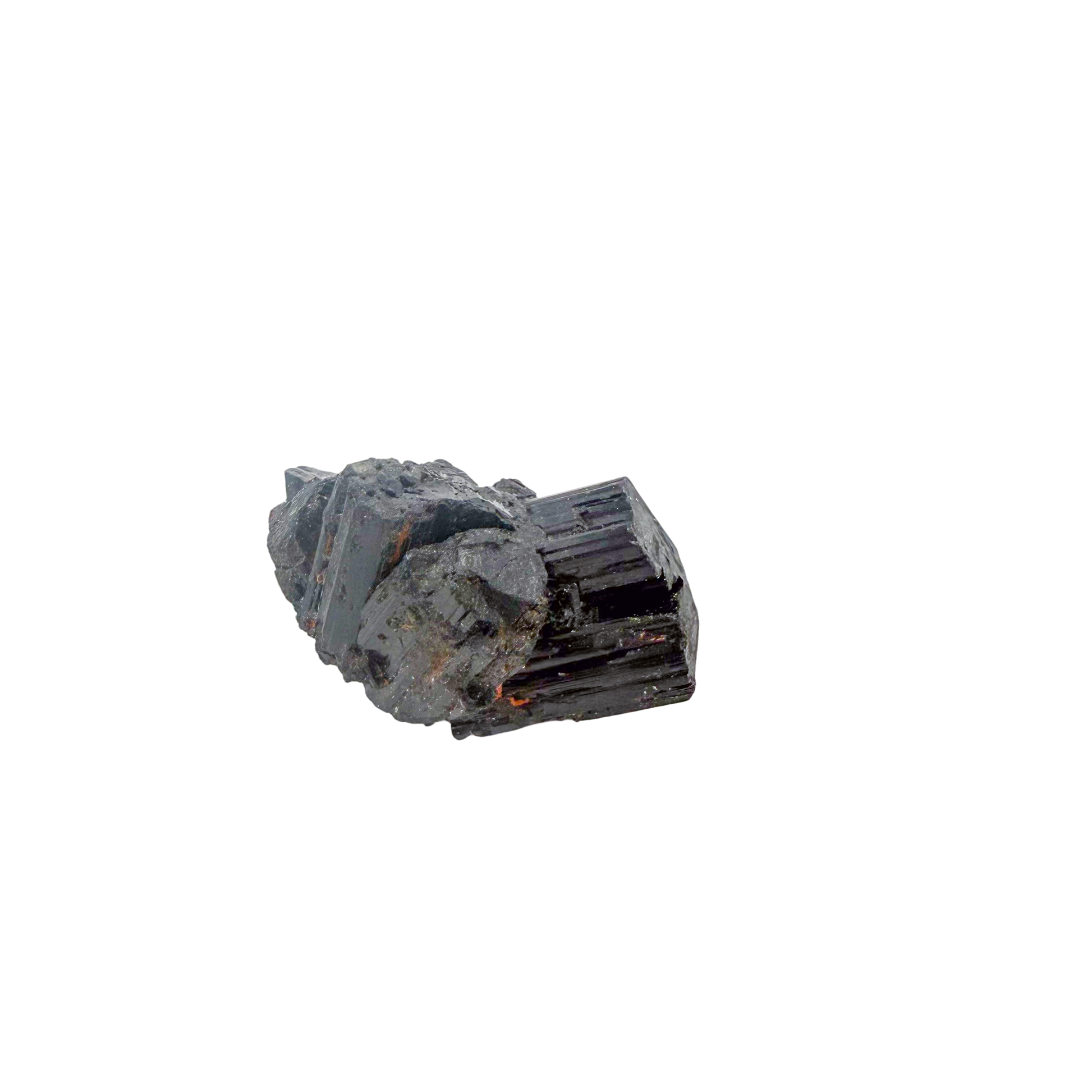 Raw black tourmaline specimen from Madagascar, alternate view