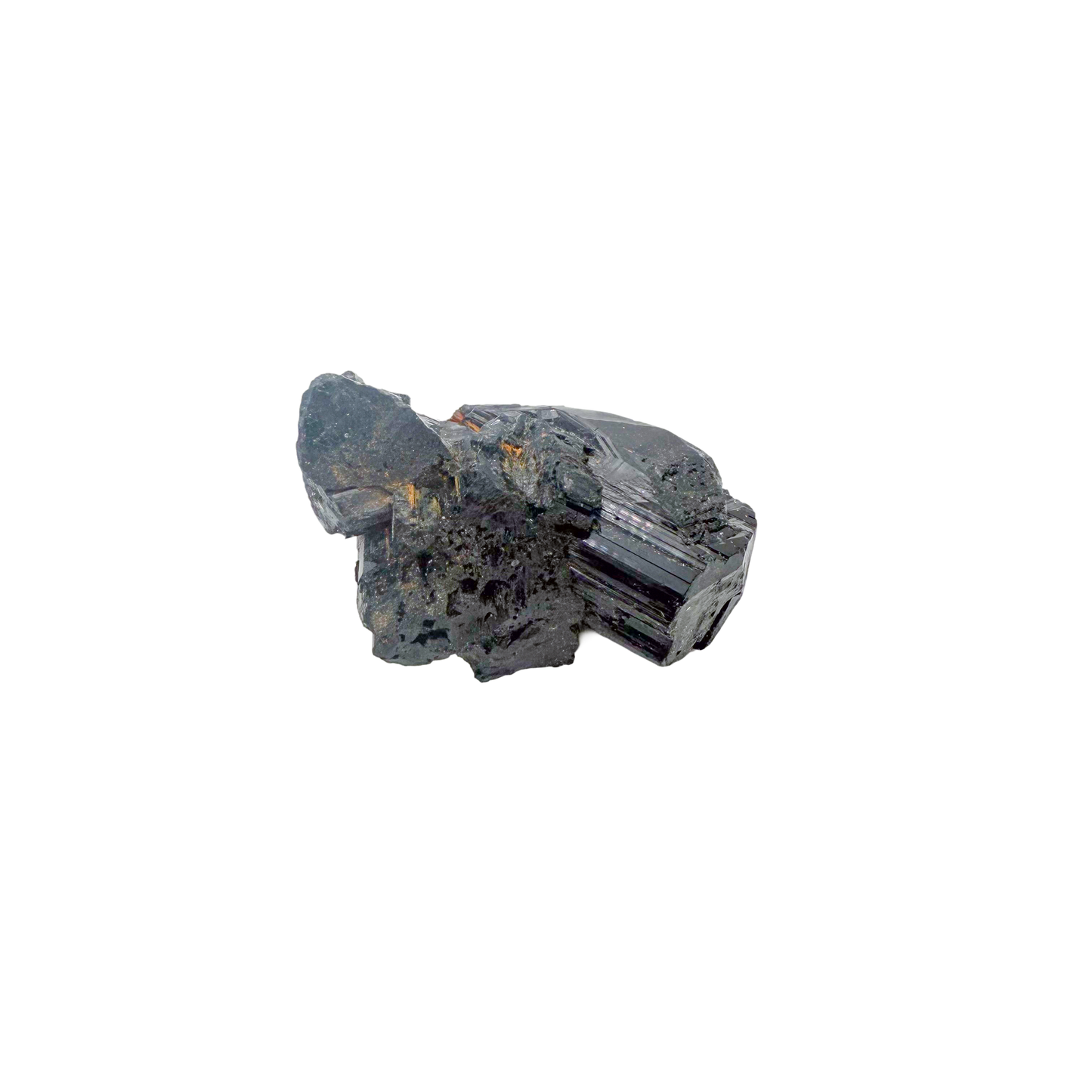 Raw black tourmaline specimen from Madagascar, alternate view