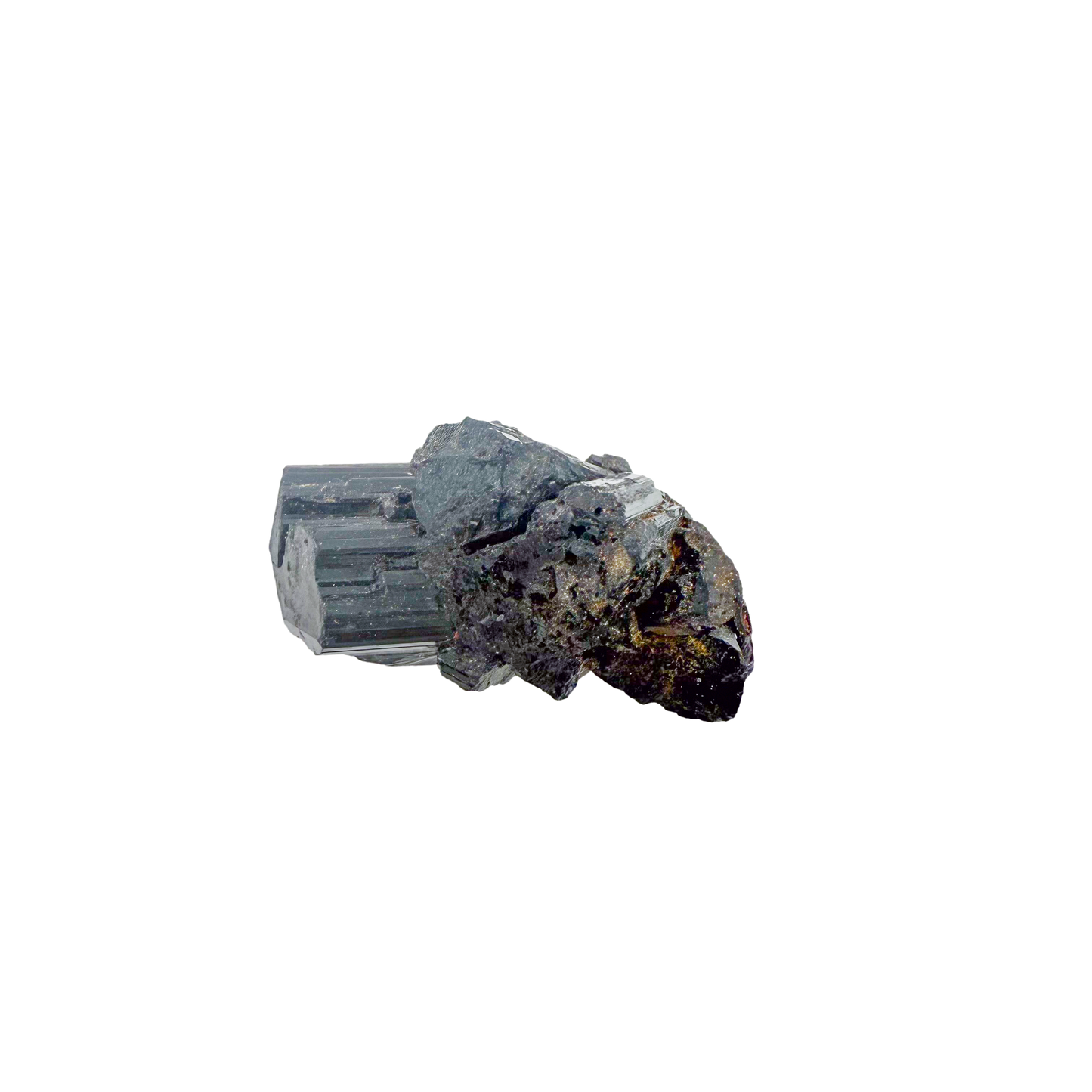Raw black tourmaline specimen from Madagascar, alternate view