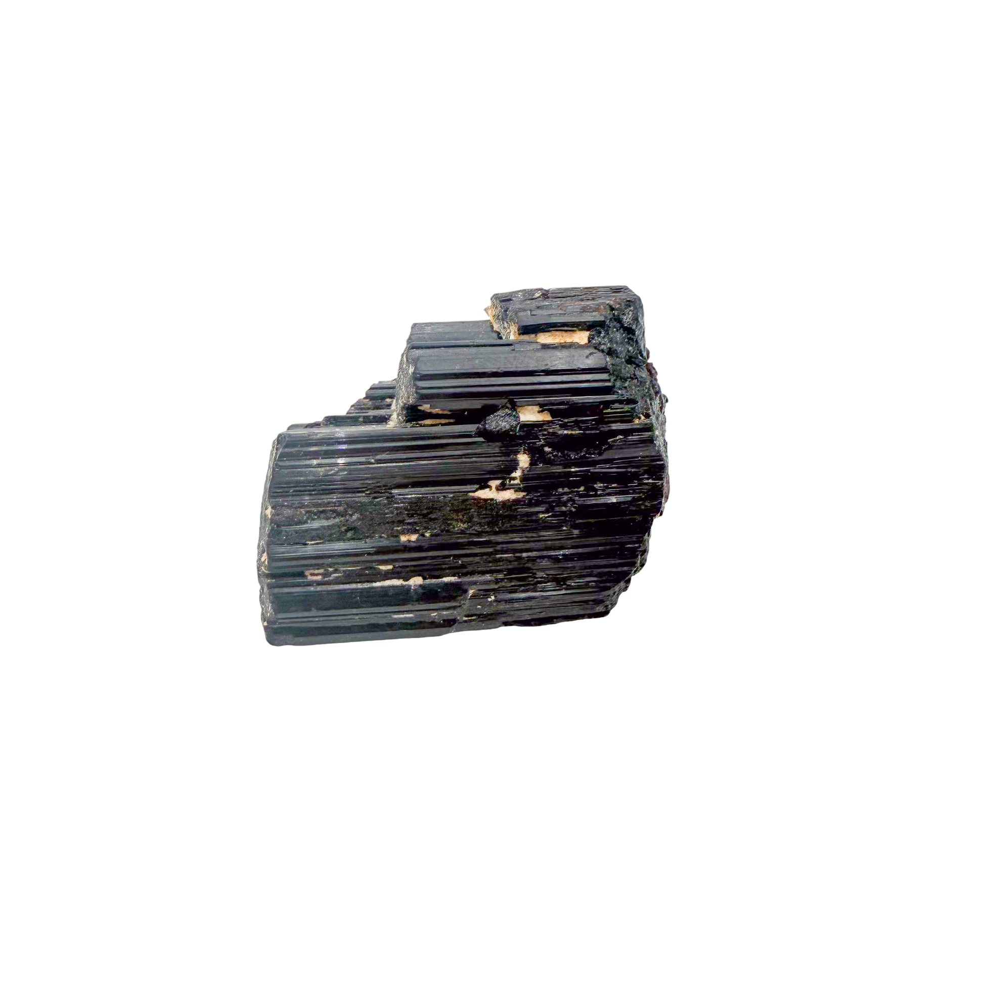 Raw black tourmaline specimen from Madagascar, alternate view