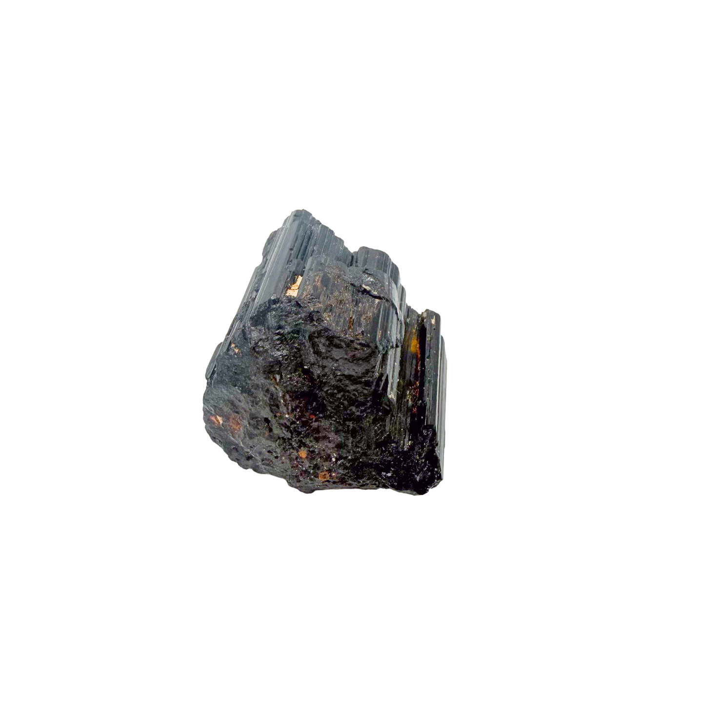 Raw black tourmaline specimen from Madagascar, alternate view