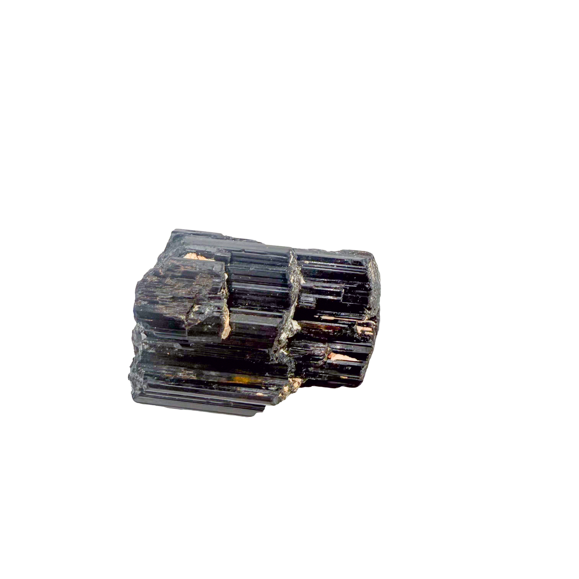 Raw black tourmaline specimen from Madagascar, AAA schorl crystal with vertical striations