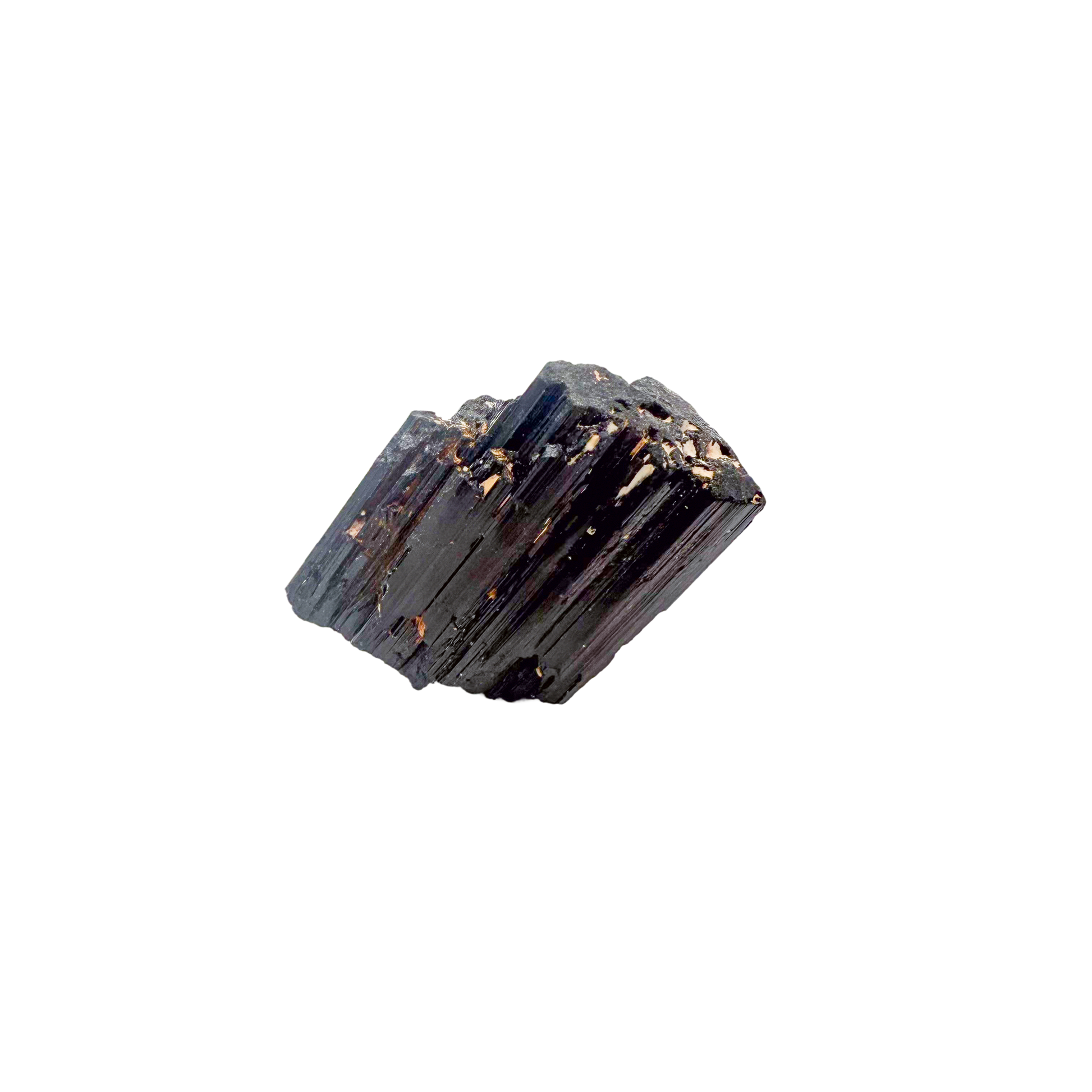 Raw black tourmaline specimen from Madagascar, alternate view