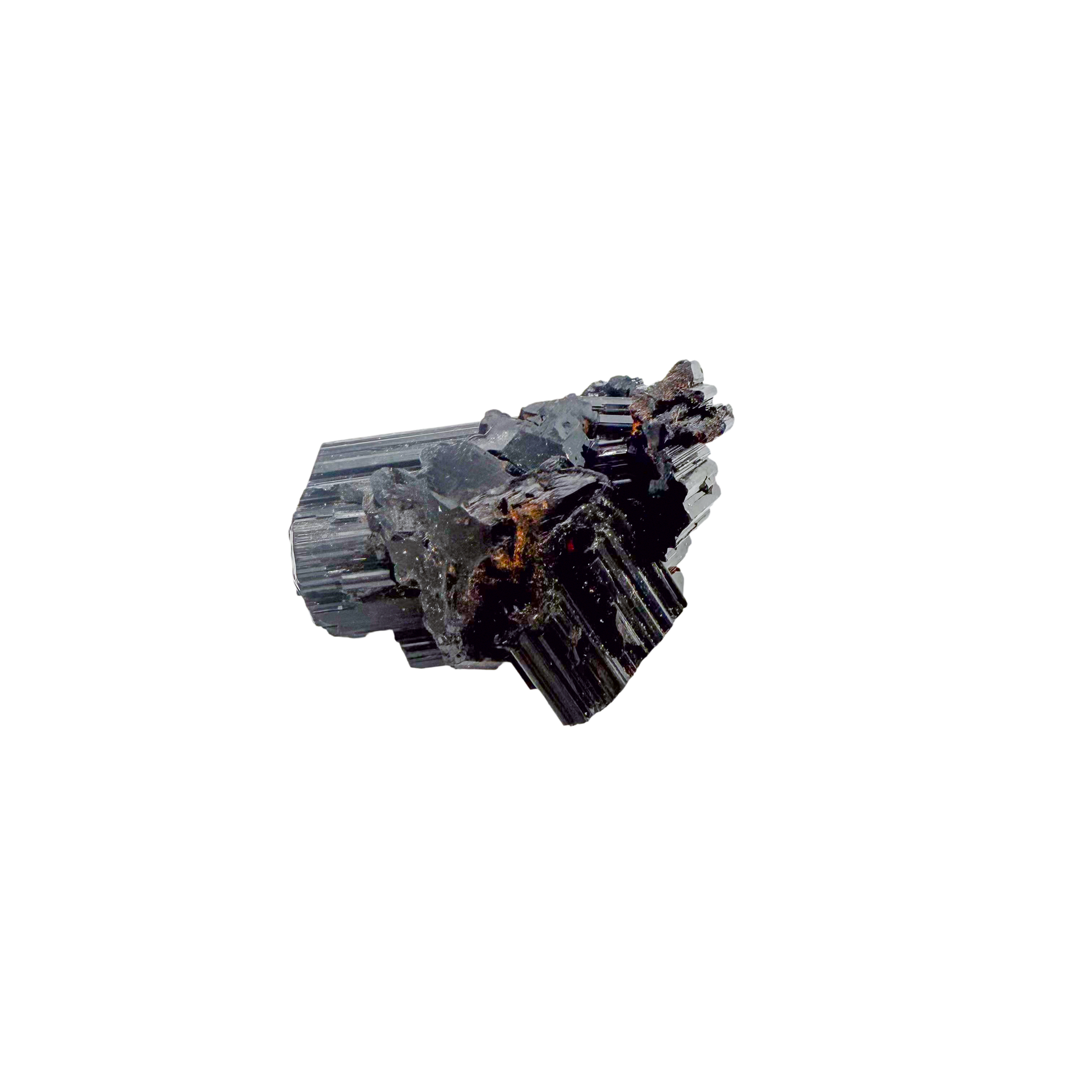 Raw black tourmaline specimen from Madagascar, alternate view