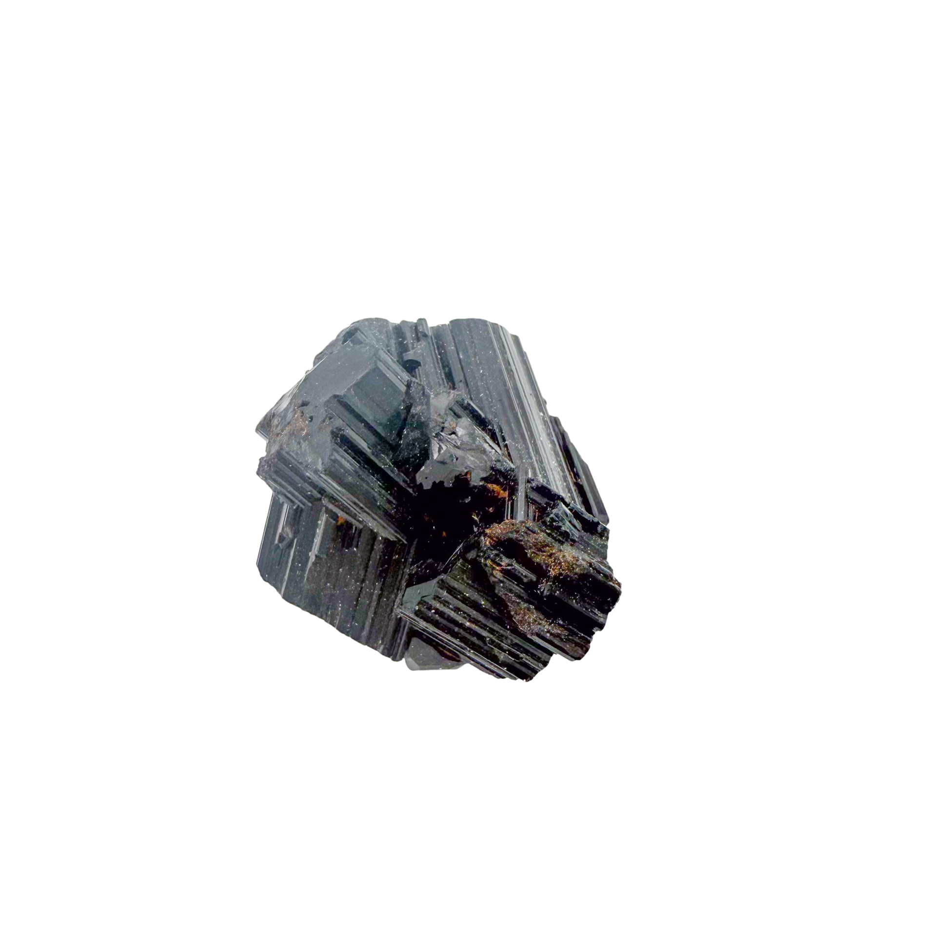 Raw black tourmaline specimen from Madagascar, alternate view