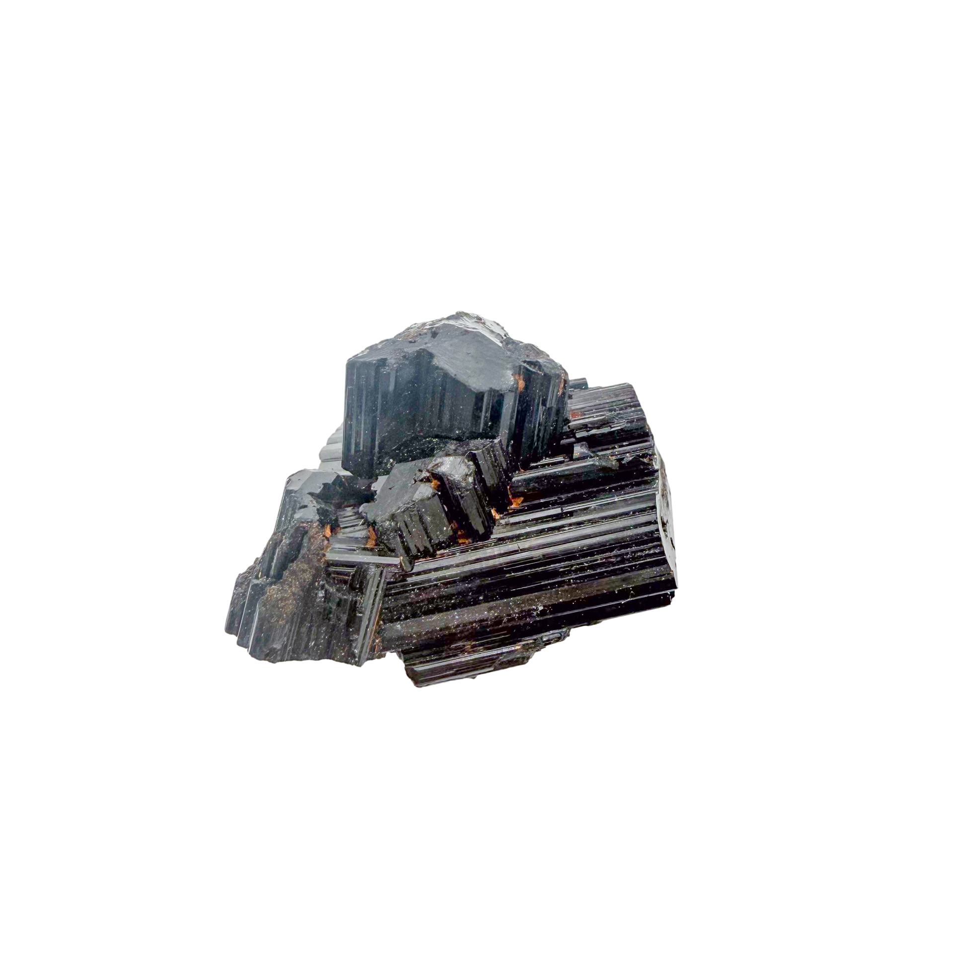 Raw black tourmaline specimen from Madagascar, AAA schorl crystal with vertical striations