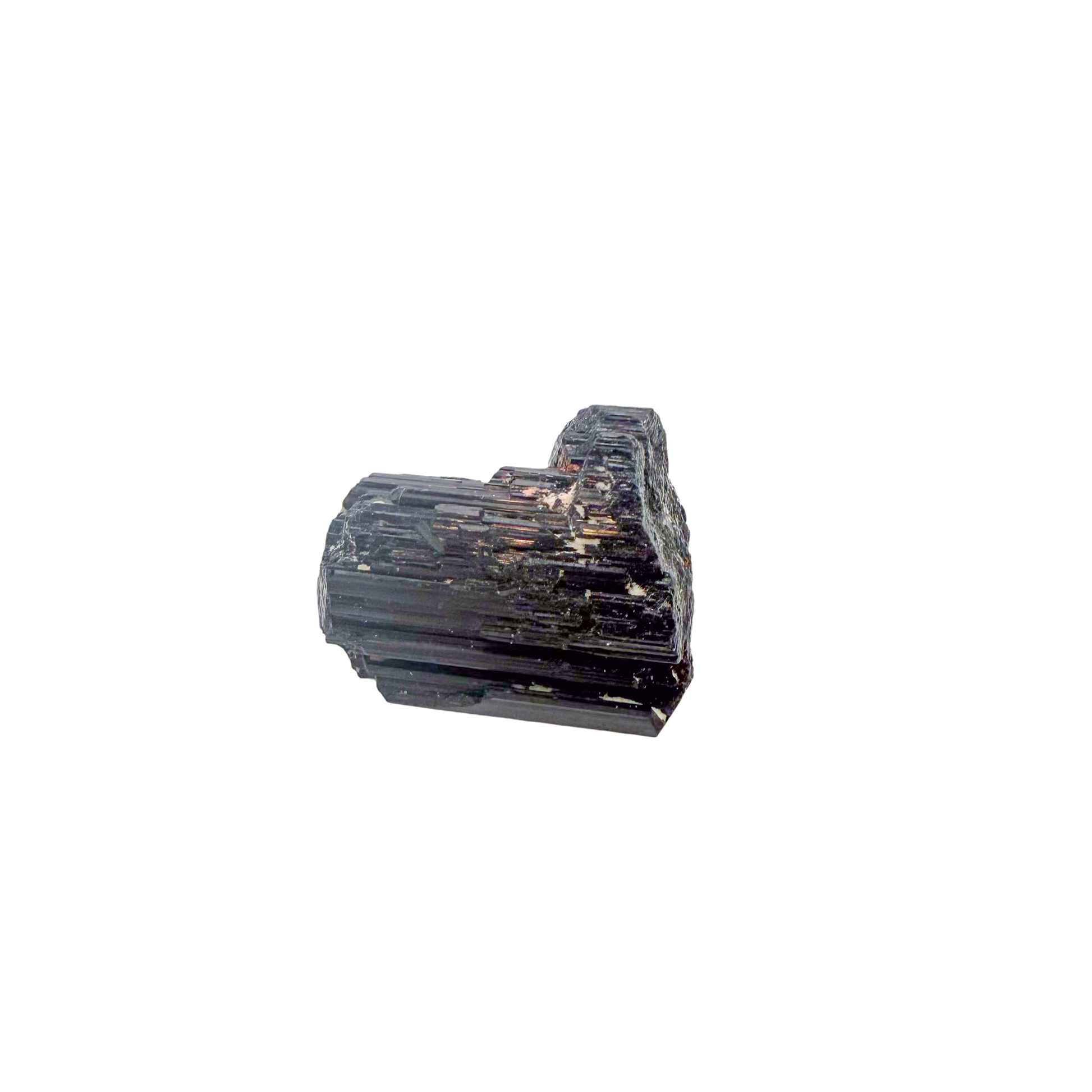 Raw black tourmaline specimen from Madagascar, alternate view