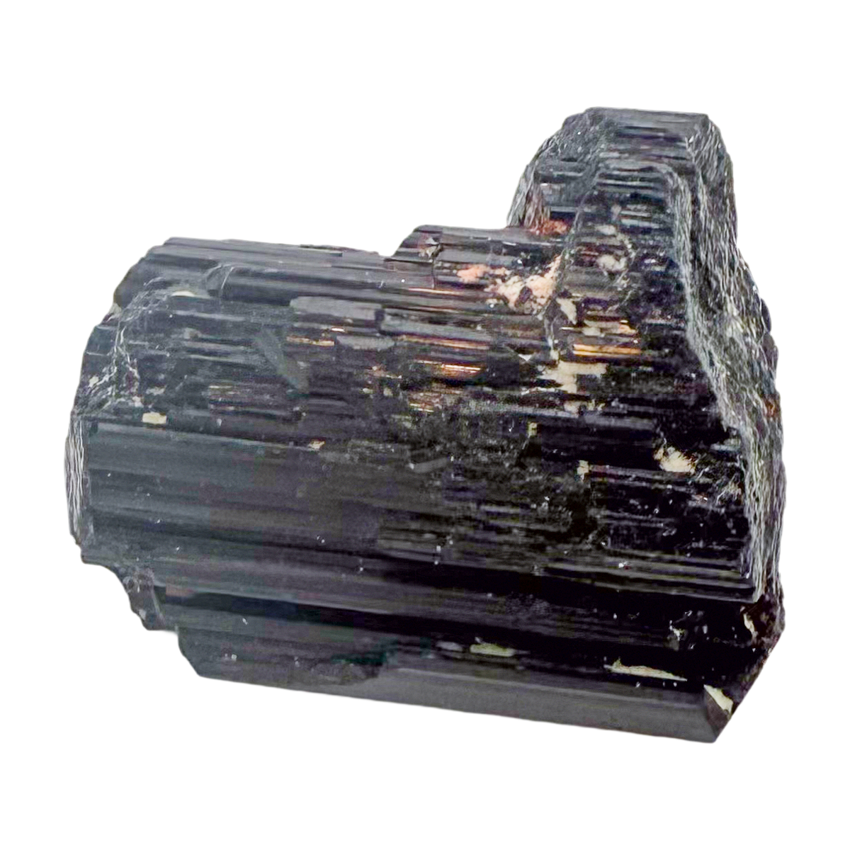 Raw black tourmaline specimen from Madagascar, alternate view