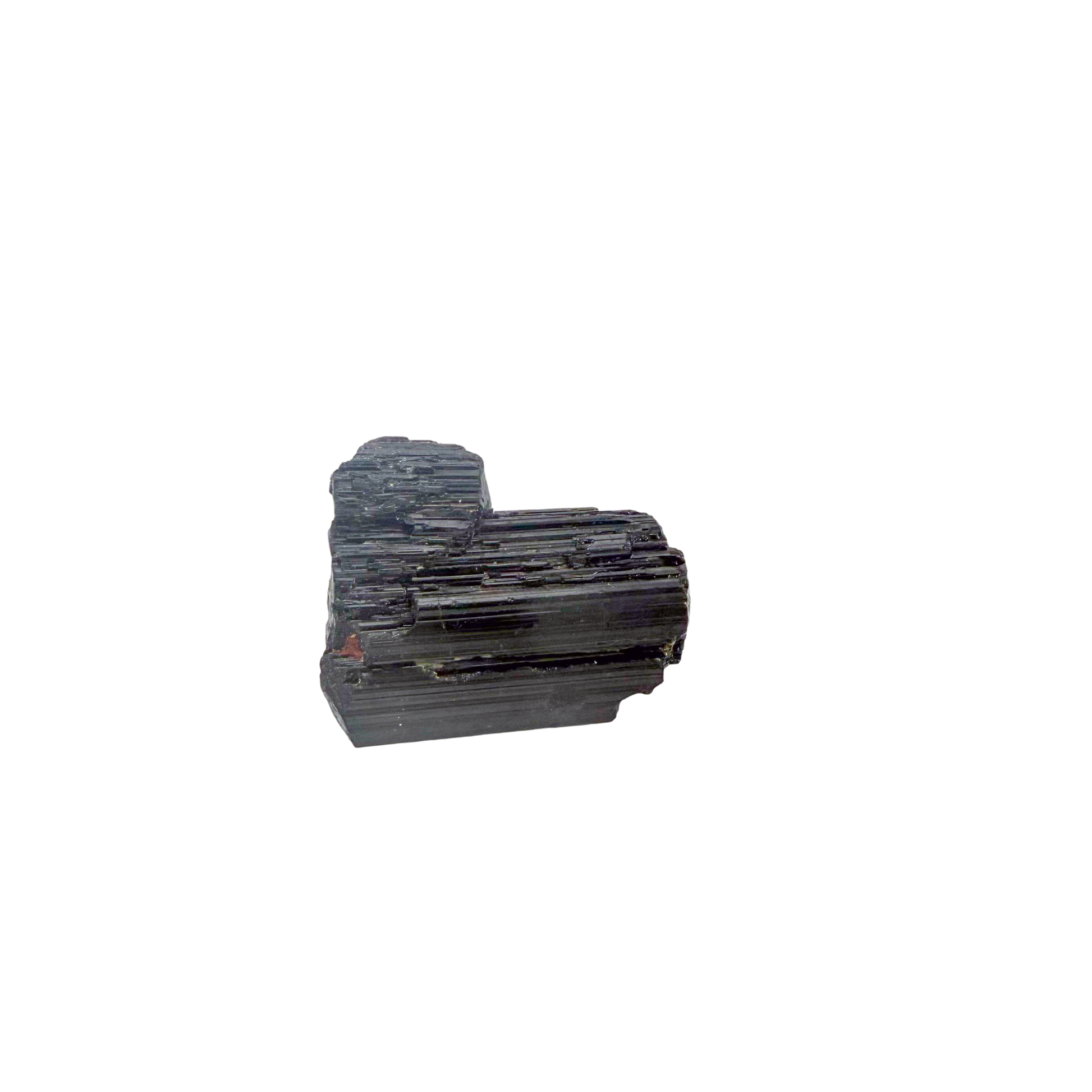 Raw black tourmaline specimen from Madagascar, AAA schorl crystal with vertical striations