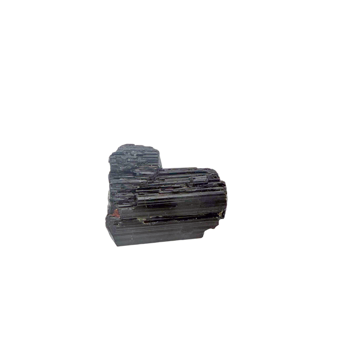 Raw black tourmaline specimen from Madagascar, AAA schorl crystal with vertical striations
