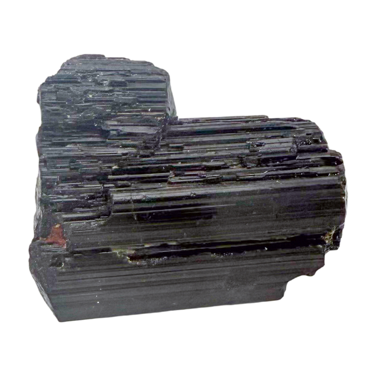 Raw black tourmaline specimen from Madagascar, AAA schorl crystal with vertical striations