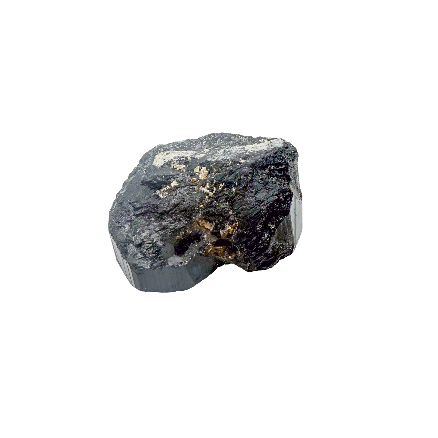 Raw black tourmaline specimen from Madagascar, alternate view