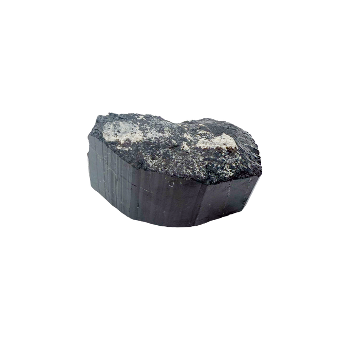 Raw black tourmaline specimen from Madagascar, AAA schorl crystal with vertical striations