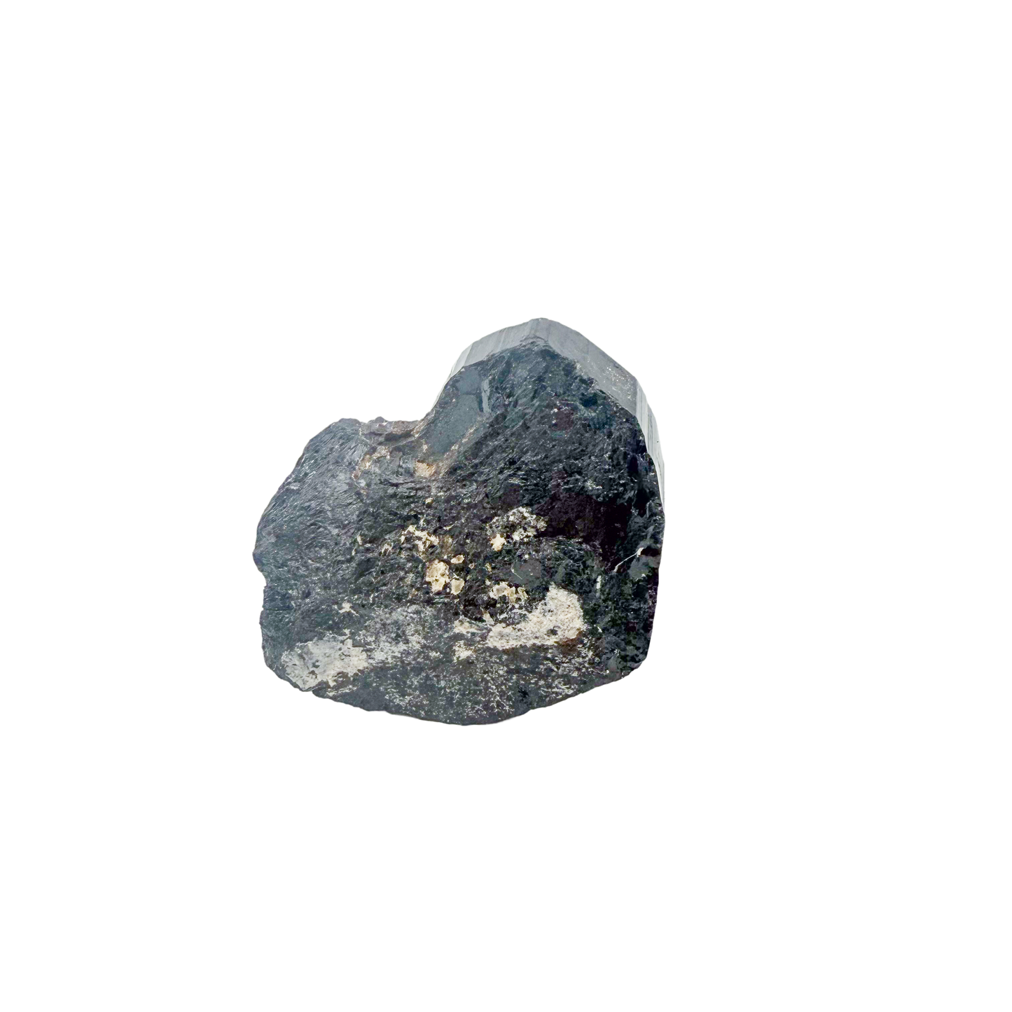 Raw black tourmaline specimen from Madagascar, alternate view