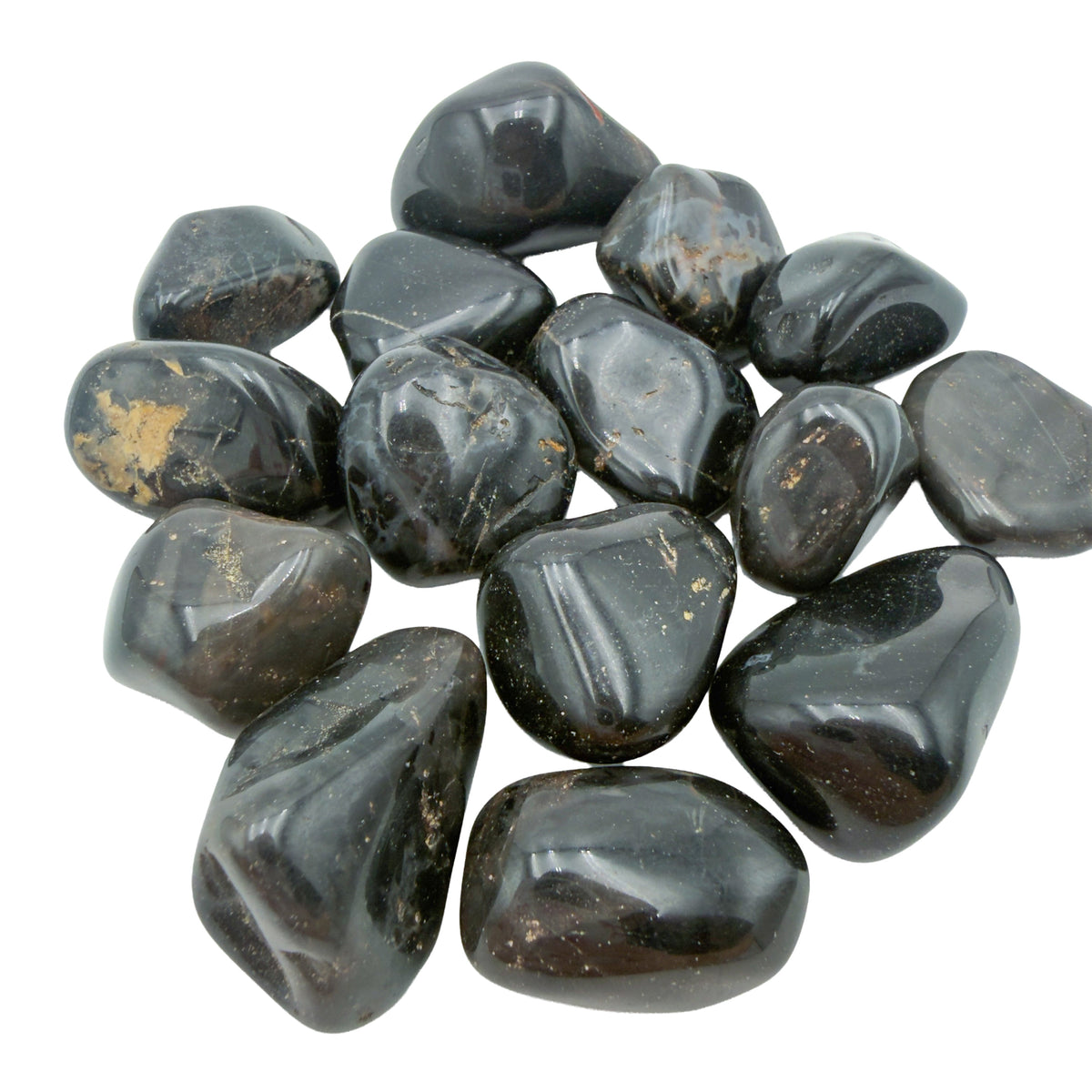 Eighth view of Black Onyx Tumbled Stones, AA grade, 1 to 1.50 inch, from Minas Gerais, Brazil