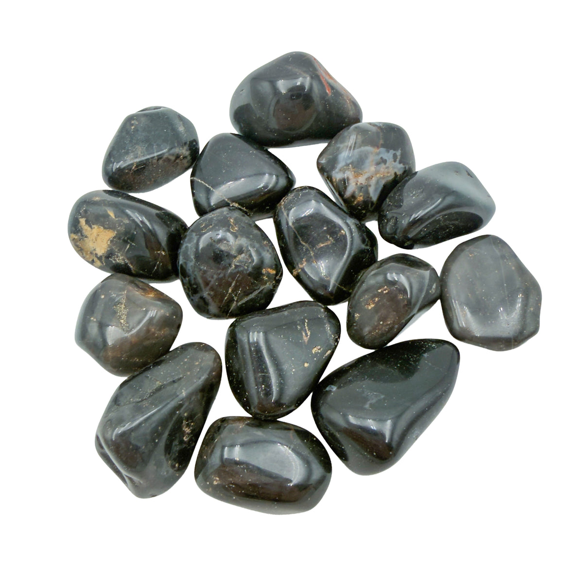 Second view of Black Onyx Tumbled Stones, AA grade, 1 to 1.50 inch, from Minas Gerais, Brazil