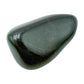 Black Onyx Tumbled Stones, AA Grade, Brazil: one representative stone on a white background