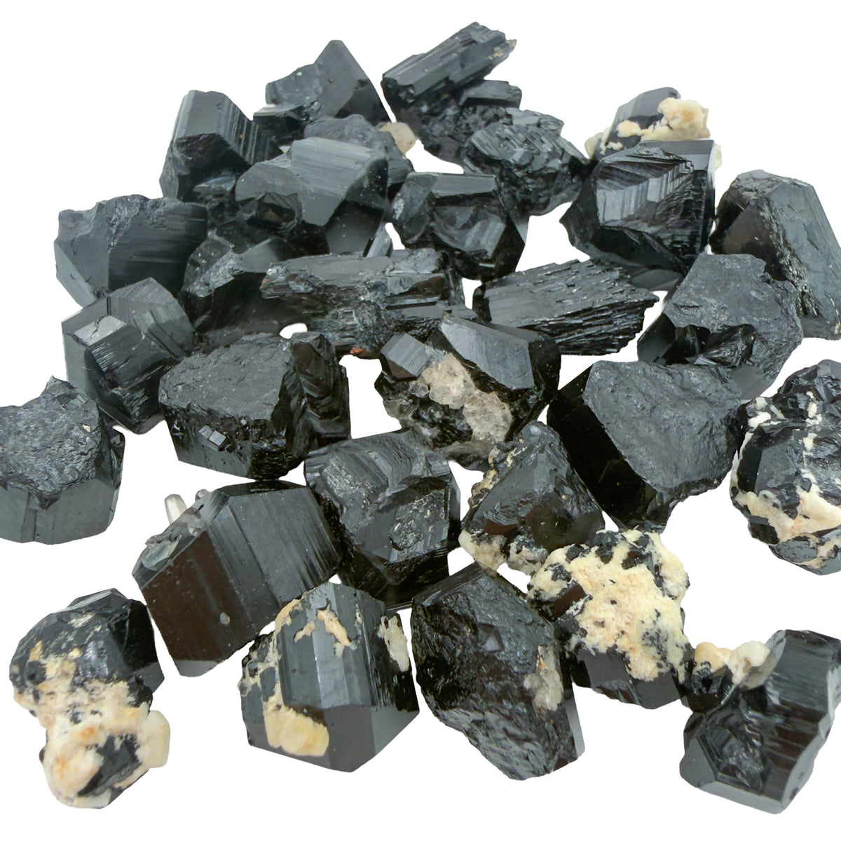 Third view of Black Tourmaline Raw Crystals, AA grade, 0.50 to 1.25 inch, from Erongo, Namibia
