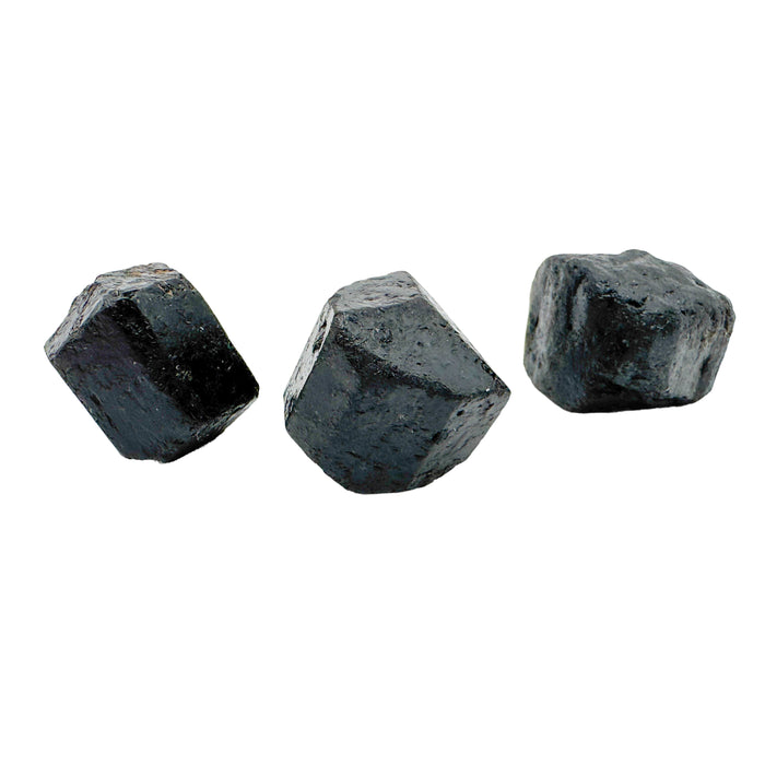 Grade A Black Tourmaline raw crystals from Mashonaland West, Zimbabwe, 1 to 2 inches, natural vertical striations.