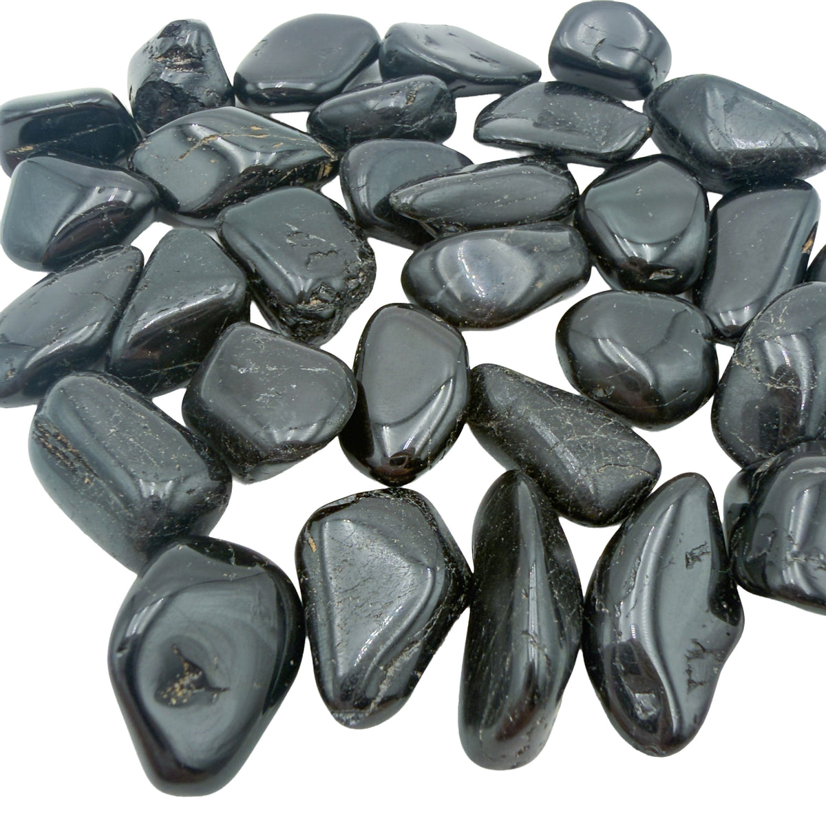 Fourth view of Black Tourmaline Tumbled Stones, AA grade, 0.75 to 1.25 inch, from Minas Gerais, Brazil