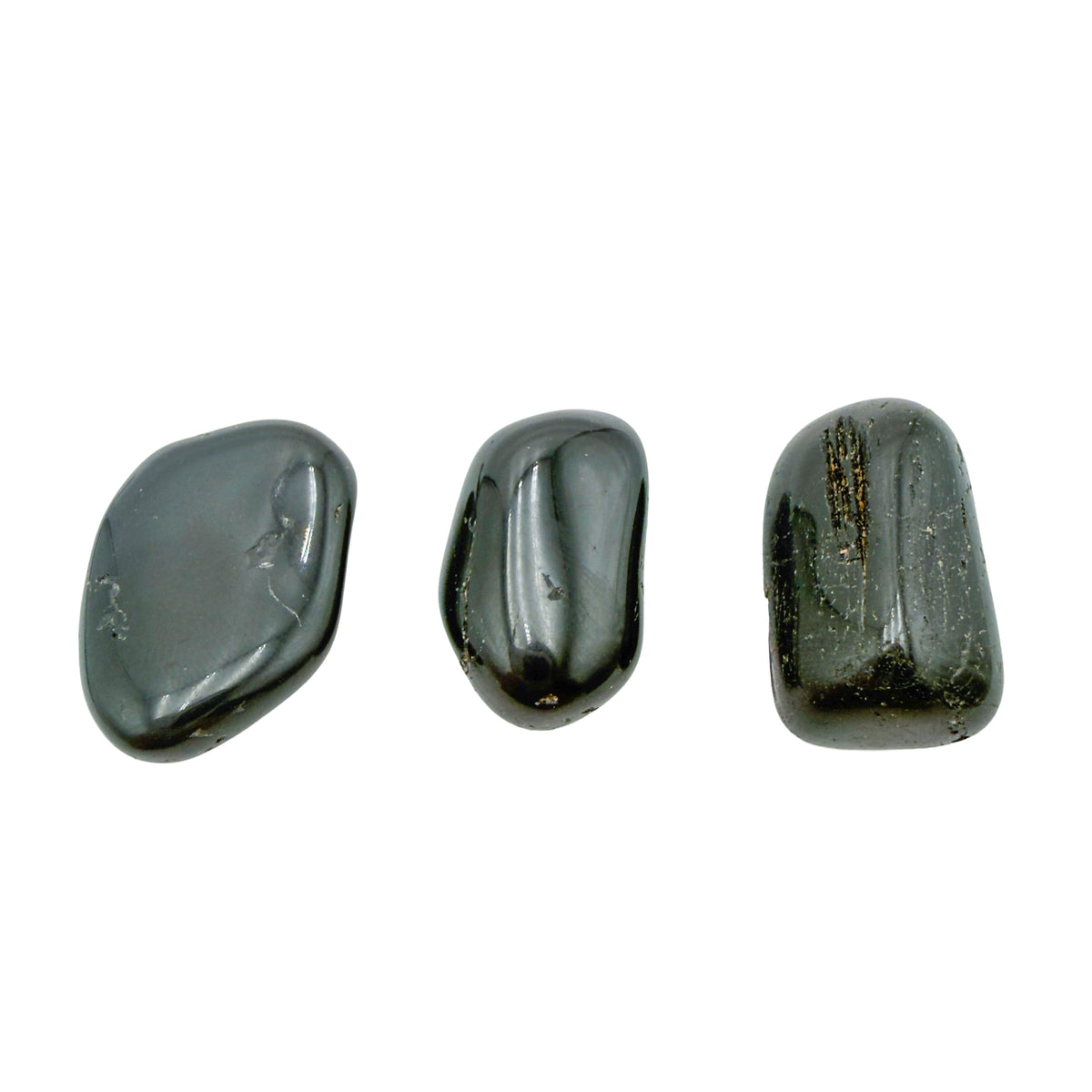 Black Tourmaline Tumbled Stones, AA grade, 0.75 to 1.25 inch, from Minas Gerais, Brazil