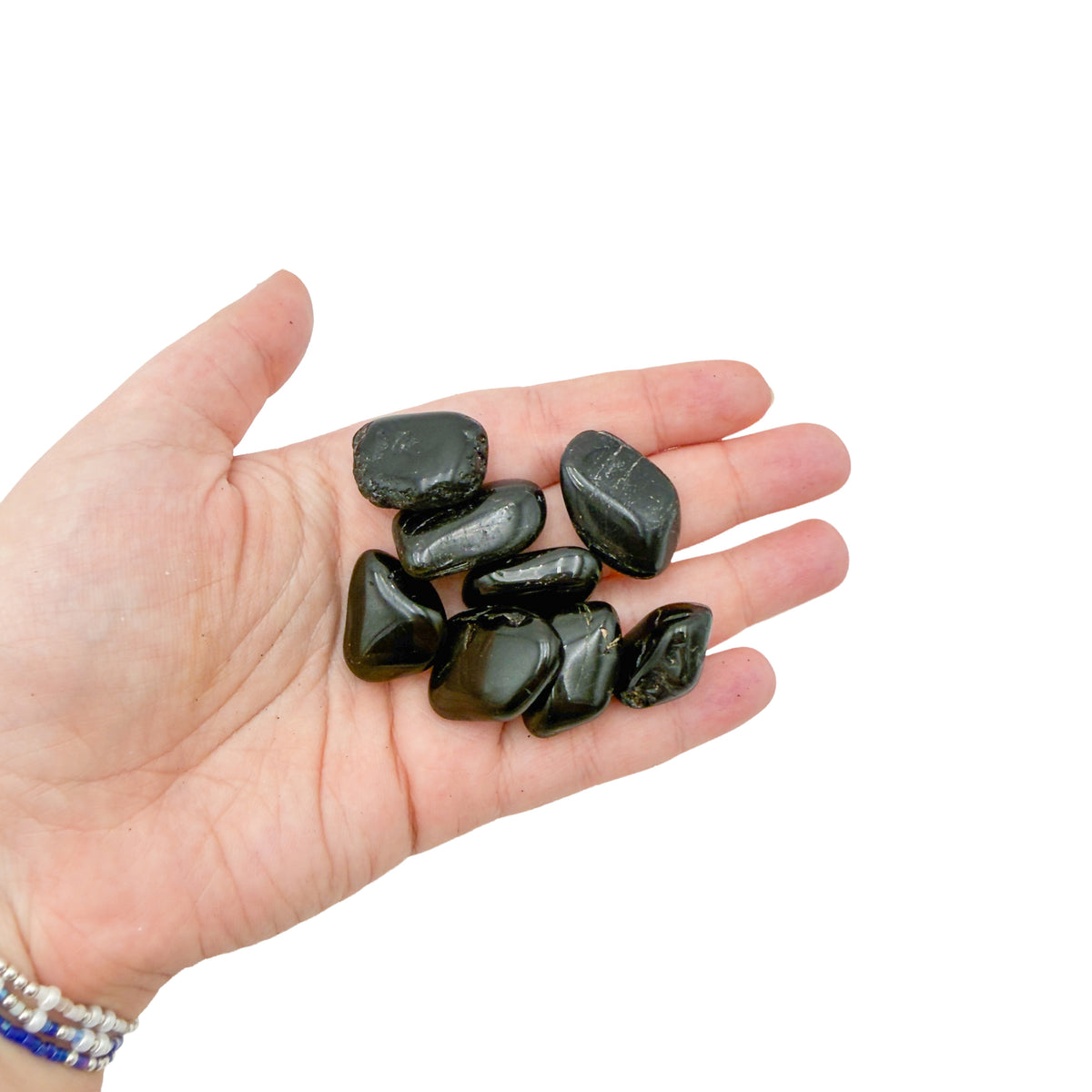 Eighth view of Black Tourmaline Tumbled Stones, AA grade, 0.75 to 1.25 inch, from Minas Gerais, Brazil
