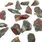 Group of raw Bloodstone stones, green heliotrope, AA grade Eswatini