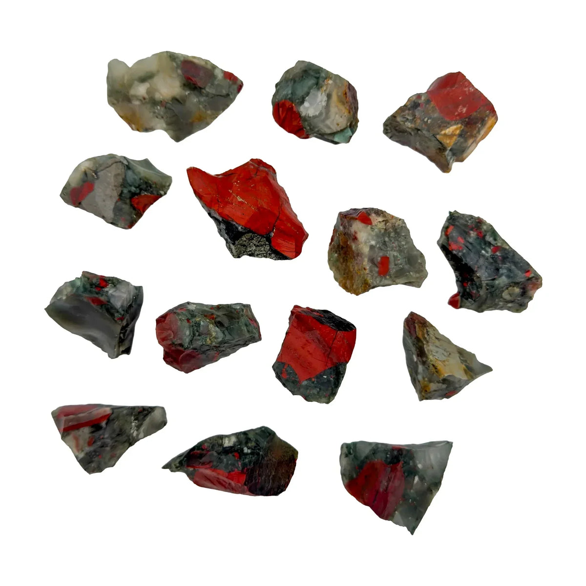 Bloodstone Crystals, beginner-friendly green rough natural, AA grade from Eswatini