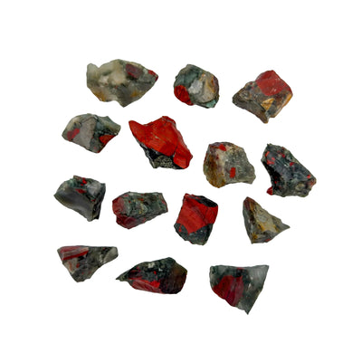 Bloodstone Crystals for Confidence, Energy & Grounding — beginner-friendly green rough natural, AA grade from Eswatini