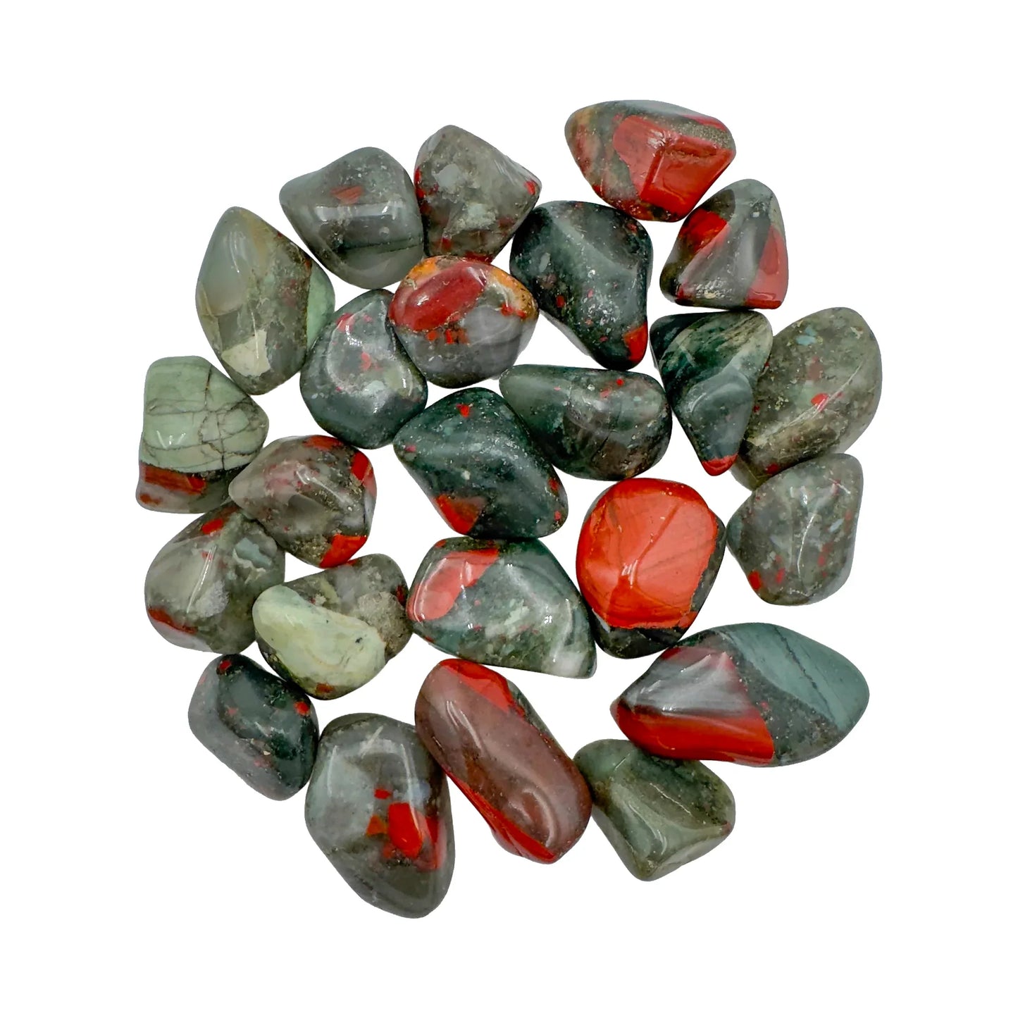 Bloodstone Crystals to support Confidence, Energy, Grounding & Heart Chakra Support — green polished, AA grade Eswatini-sourced