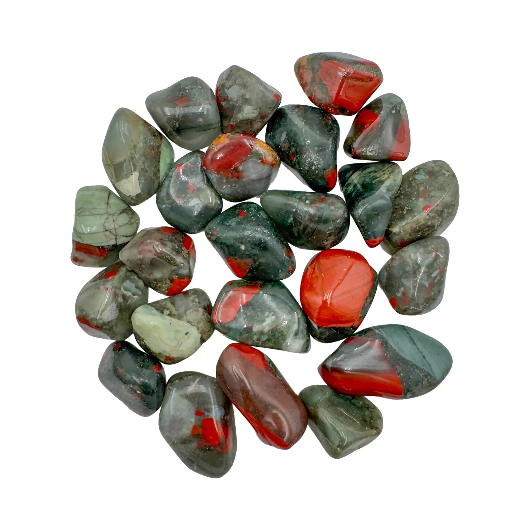 Bloodstone Crystals to support Confidence, Energy, Grounding & Heart Chakra Support — green polished, AA grade Eswatini-sourced