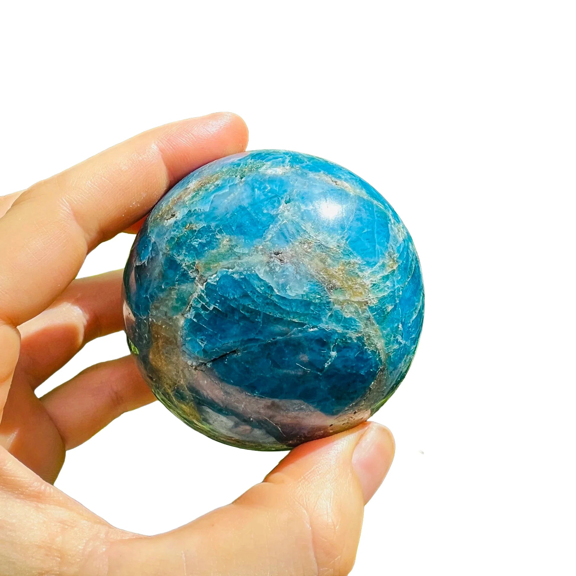 Detail capture of Apatite polished sphere, for Focus.