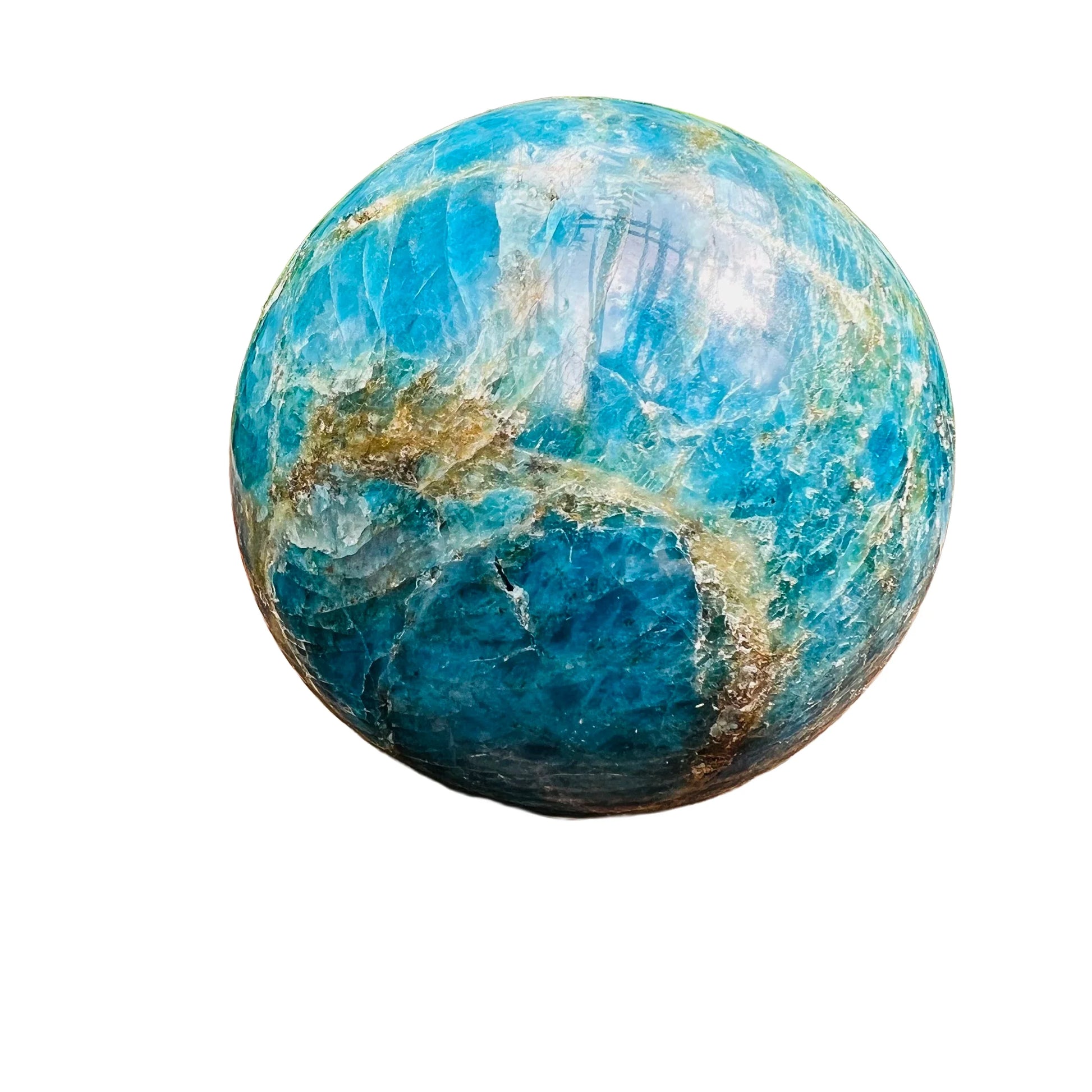 Considered view of Apatite stone, often kept for Intuition, showing the piece in repose.