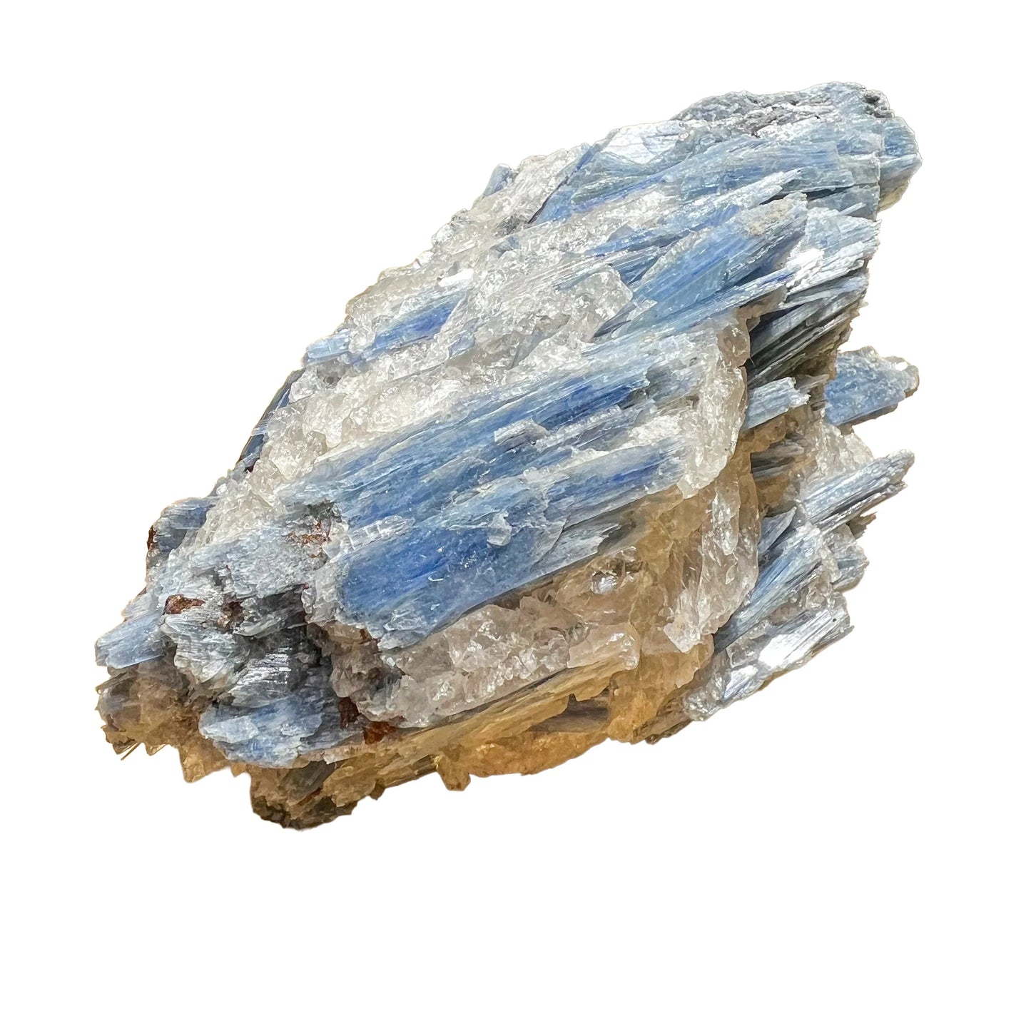 Overhead angle of Blue Kyanite specimen, worked with for Confidence, from Brazil.