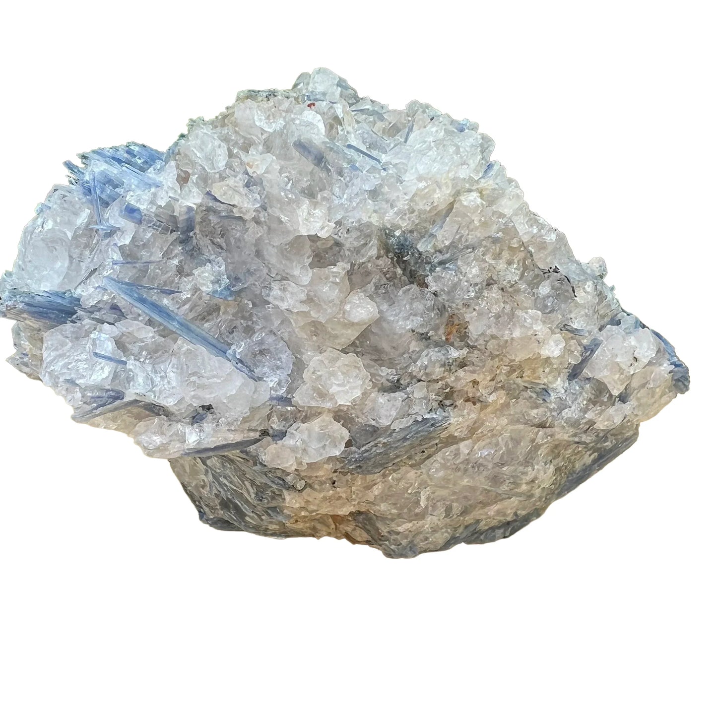 Profile shot of Blue Kyanite specimen, showing tight grain, often kept for Confidence and Meditation.
