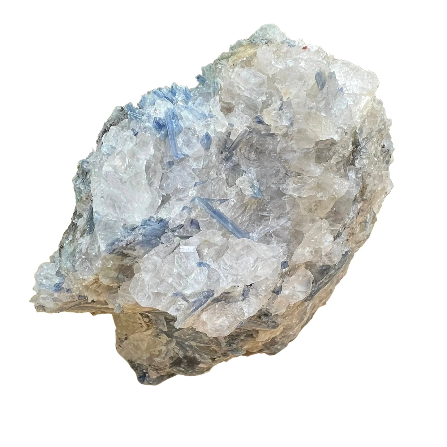 Top-down shot of Blue Kyanite specimen, linked to Confidence and Meditation, showing natural texture.