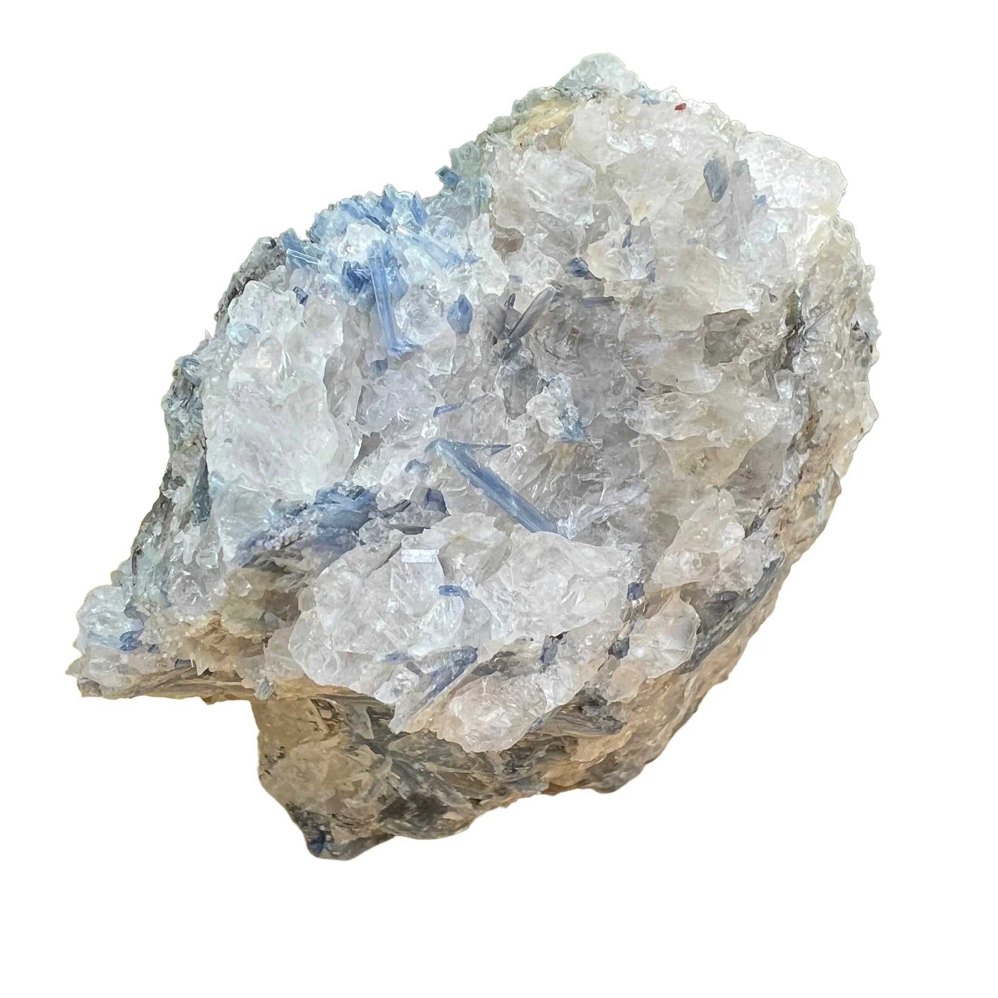 Top-down shot of Blue Kyanite specimen, linked to Confidence and Meditation, showing natural texture.