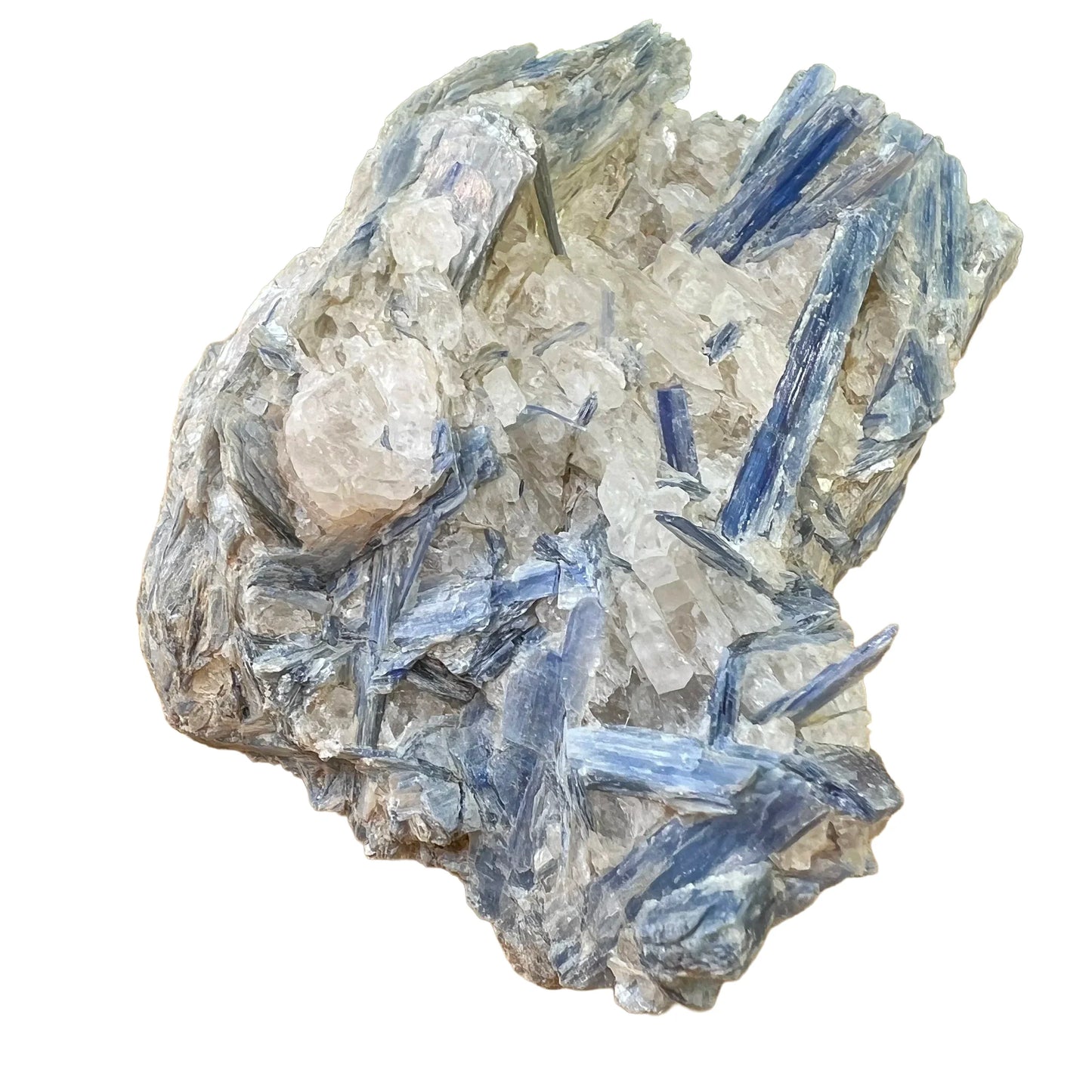 Detail shot showing Blue Kyanite specimen, showing characteristic color, from Brazil.