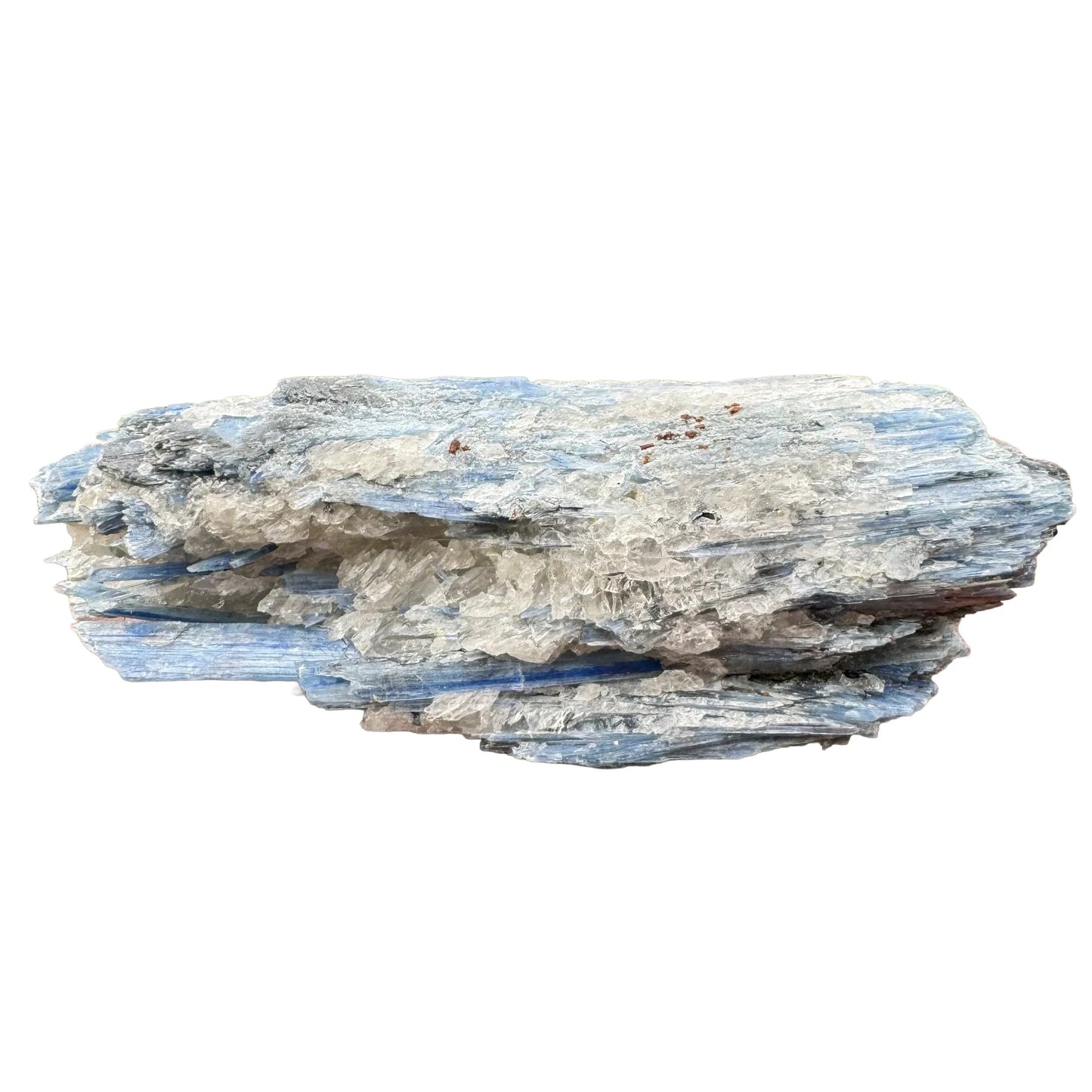 Detail shot of Grade AA Blue Kyanite cluster under natural light