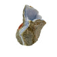 Alternate angle of Blue Lace Agate raw geode, showing characteristic patterning, traditionally used for Stress Relief.