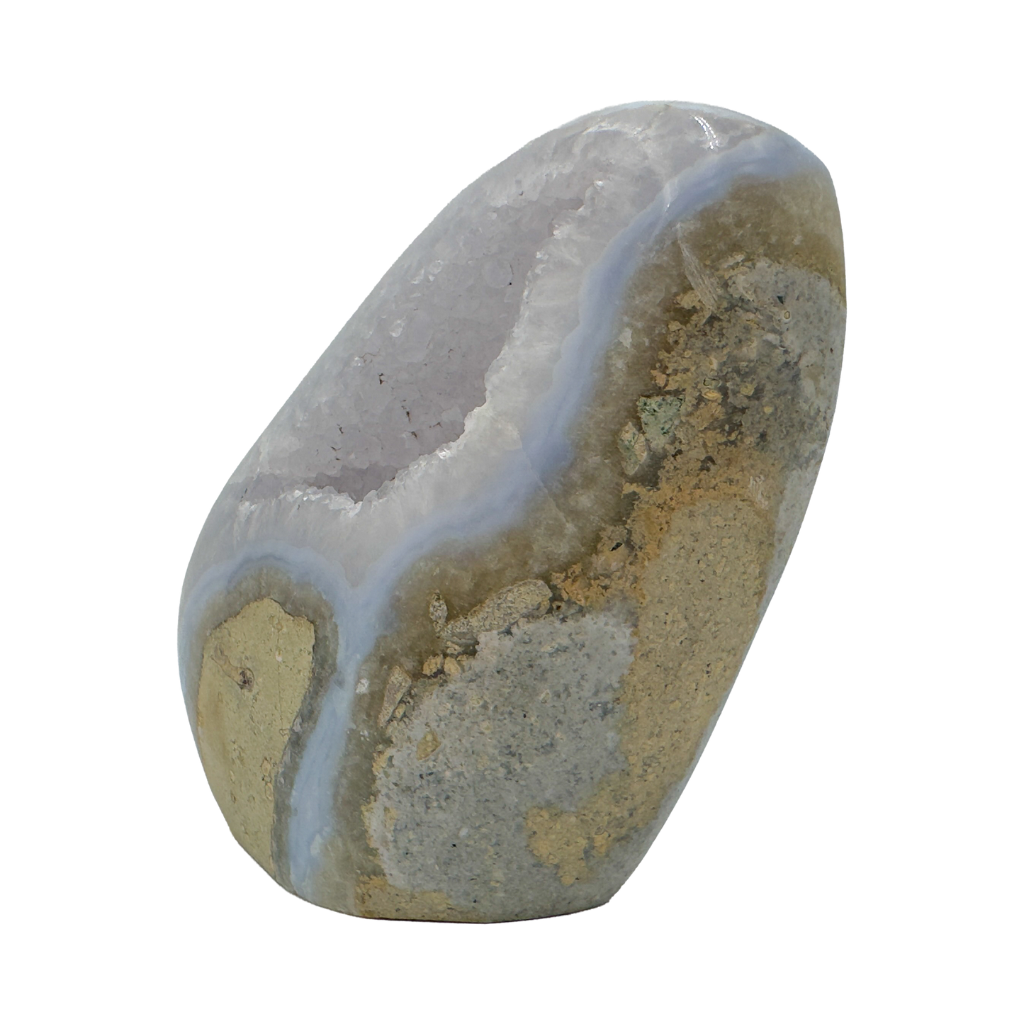 Back view of Blue Lace Agate freeform from Malawi
